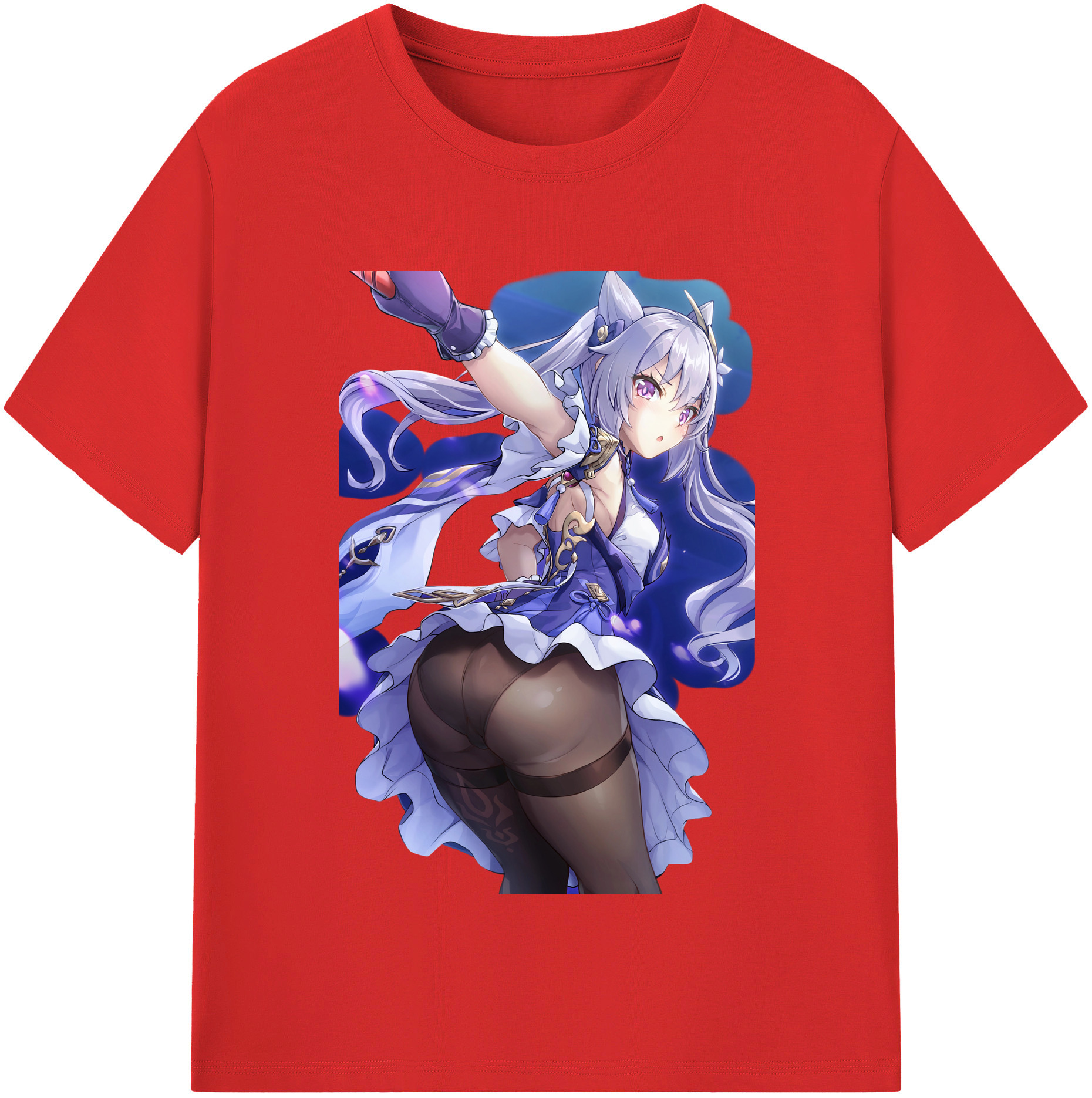 げんし神 刻晴 こくせい genshin Kokusei レディースカジュアルプリントTシャツ（綿100％）