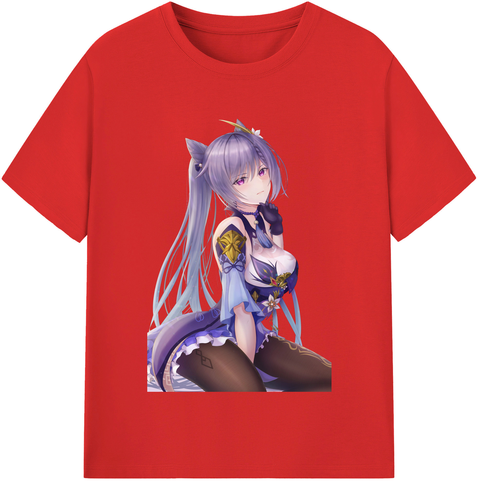 げんし神 刻晴 こくせい genshin Kokusei レディースカジュアルプリントTシャツ（綿100％）