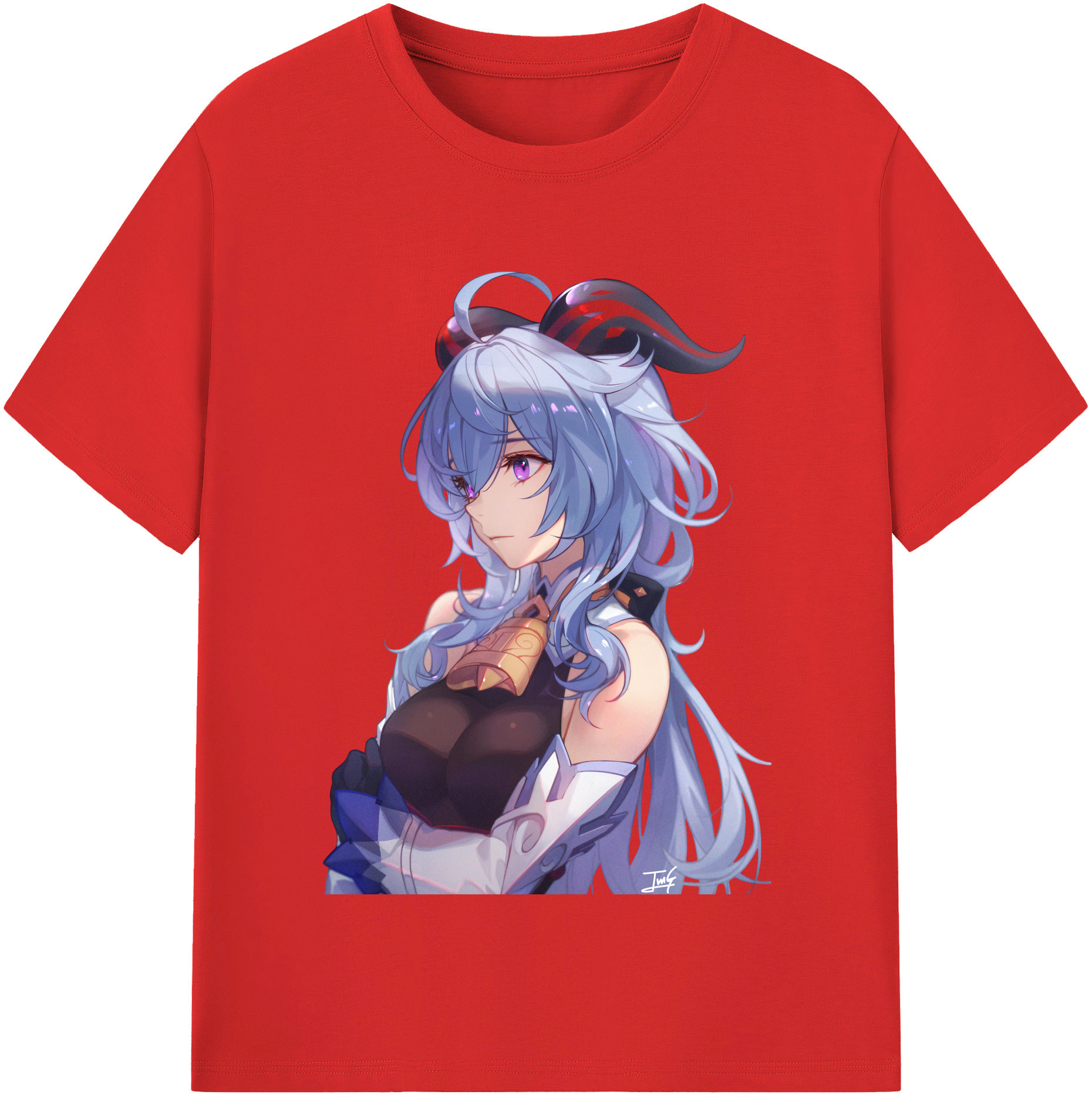 げんし神 甘雨 かんう genshin Ganyu レディースカジュアルプリントTシャツ（綿100％）