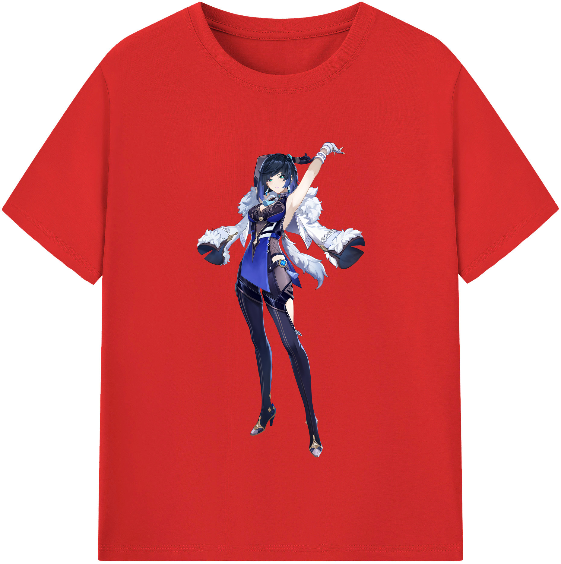 げんし神 夜兰 やらん genshin Yaran レディースカジュアルプリントTシャツ（綿100％）