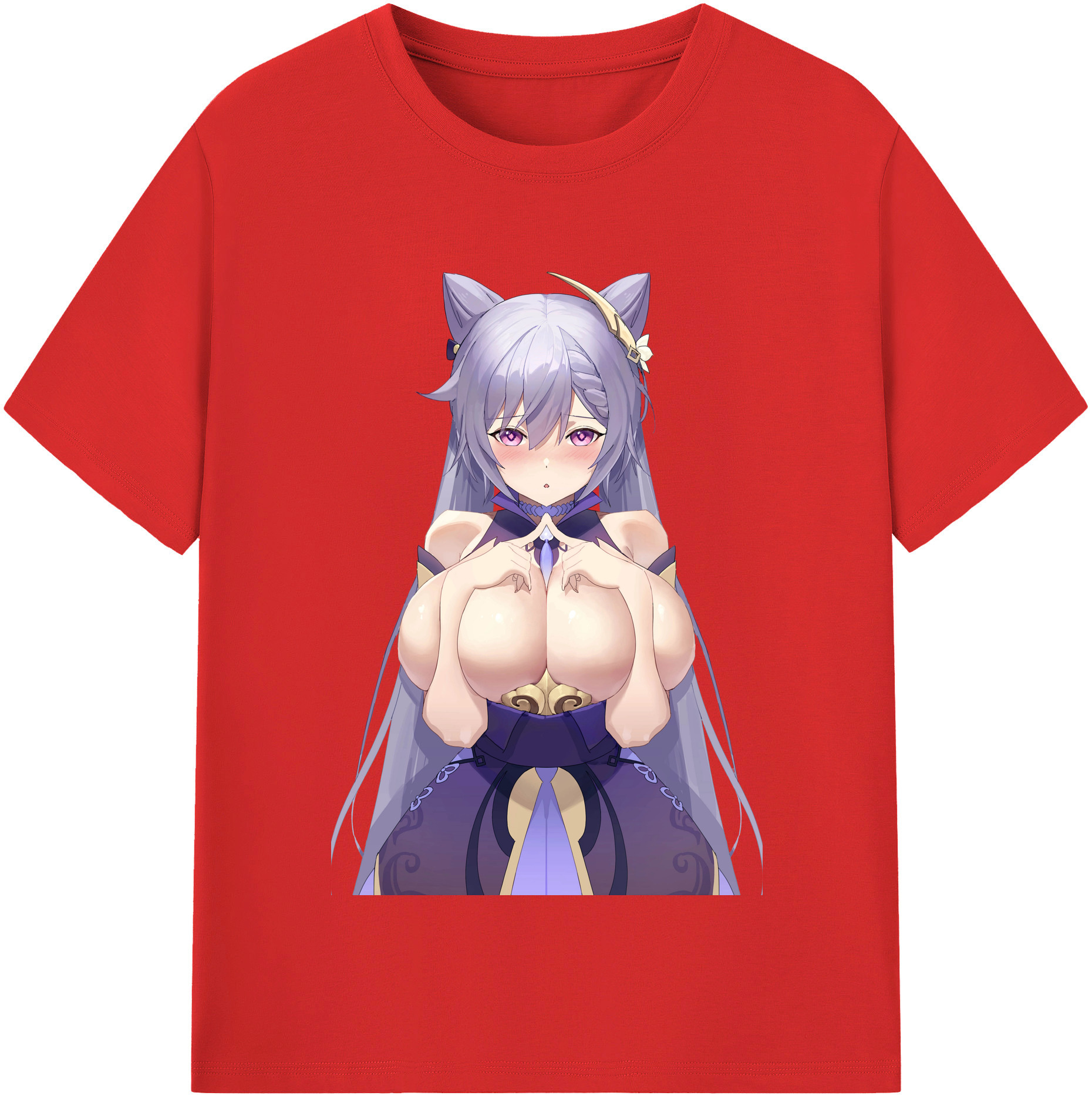 げんし神 刻晴 こくせい genshin Kokusei レディースカジュアルプリントTシャツ（綿100％）