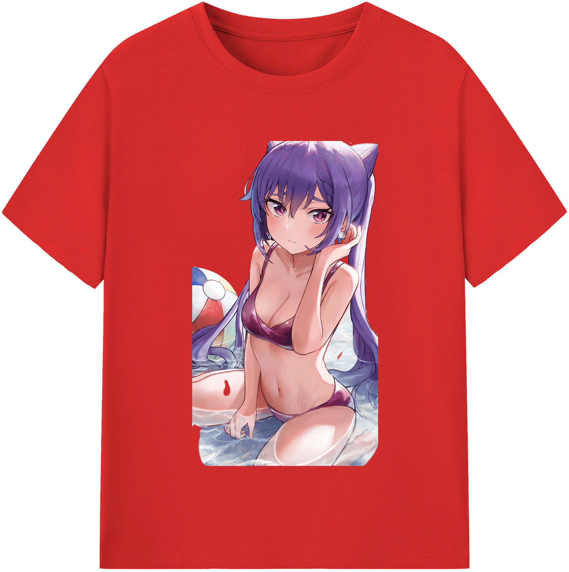 げんし神 刻晴 こくせい genshin Kokusei レディースカジュアルプリントTシャツ（綿100％）