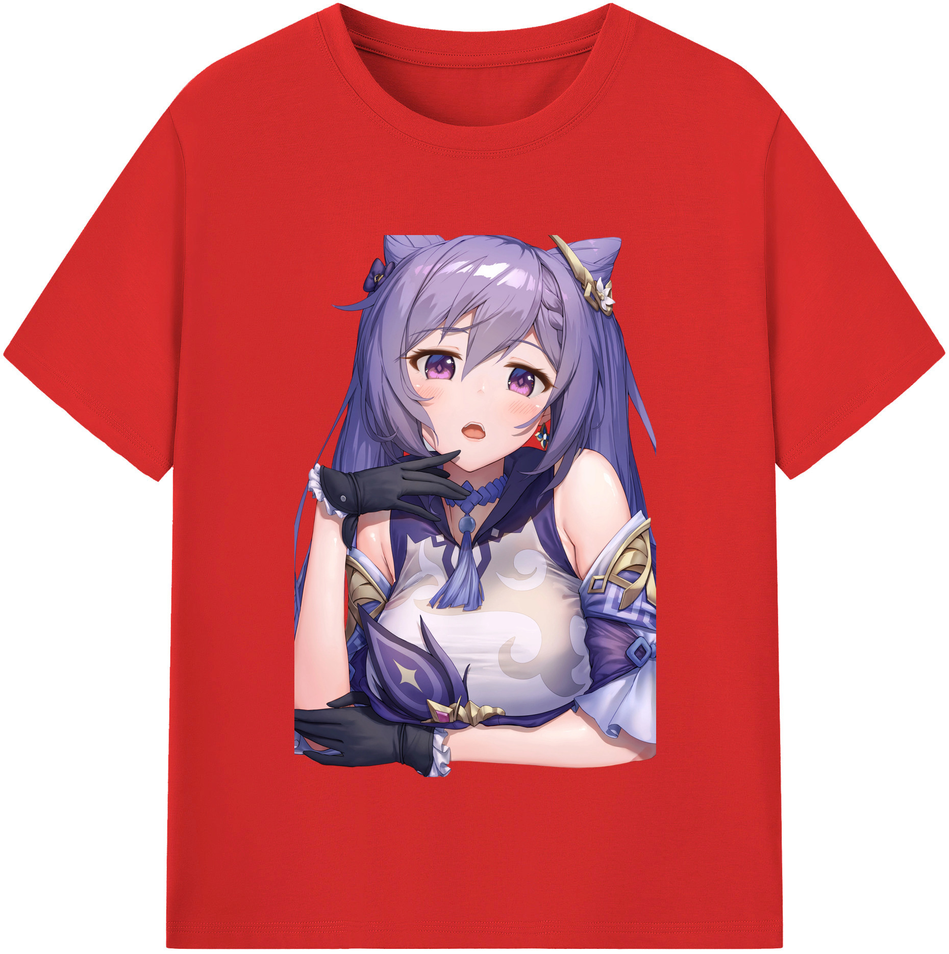 げんし神 刻晴 こくせい genshin Kokusei レディースカジュアルプリントTシャツ（綿100％）