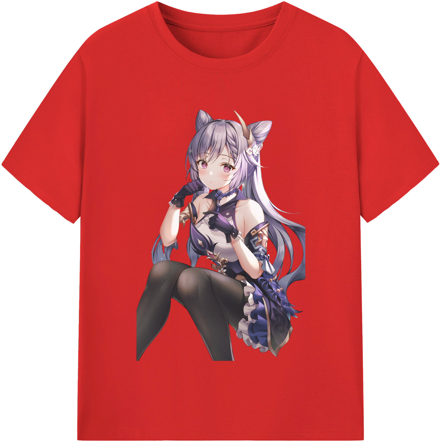 げんし神 刻晴 こくせい genshin Kokusei レディースカジュアルプリントTシャツ（綿100％）