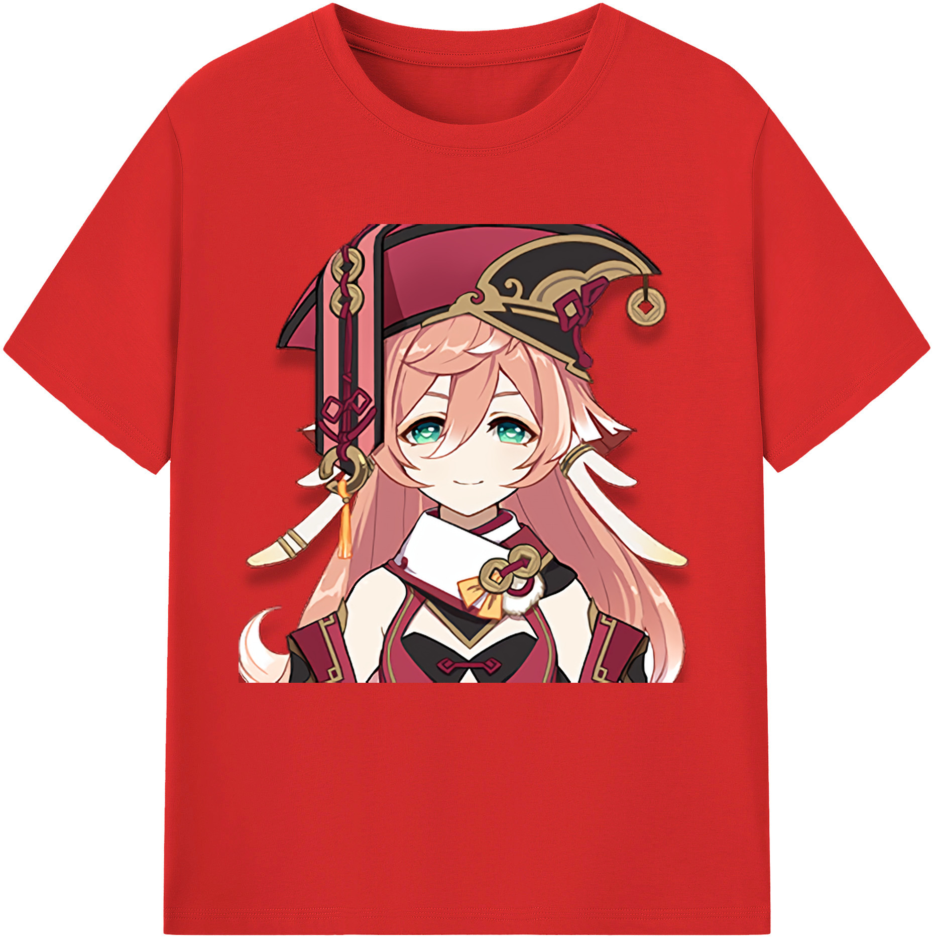 げんし神 ヤンフェイ genshin Yanfei レディースカジュアルプリントTシャツ（綿100％）