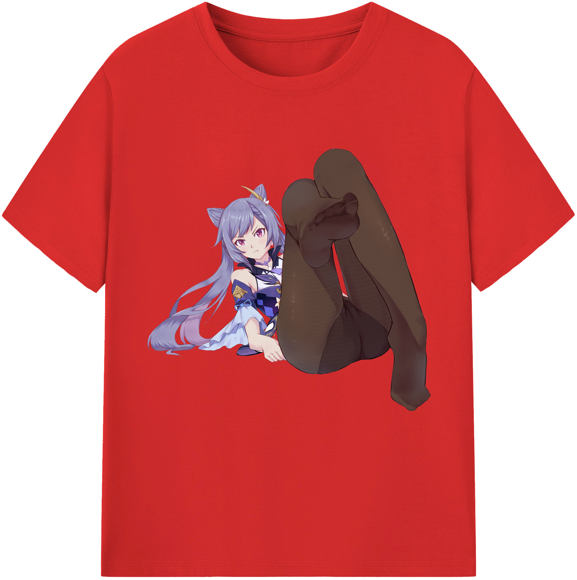 げんし神 刻晴 こくせい genshin Kokusei レディースカジュアルプリントTシャツ（綿100％）