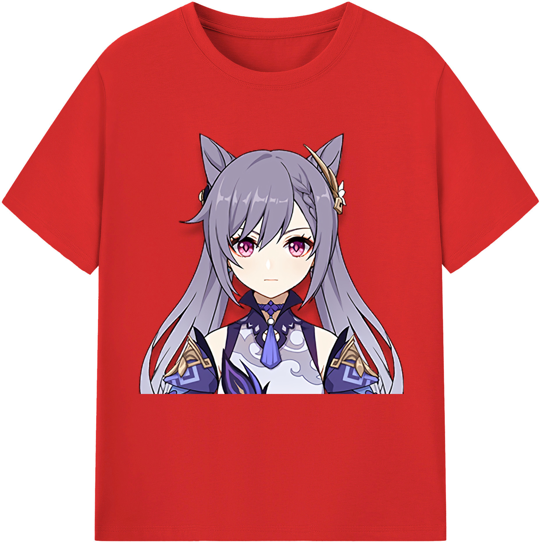 げんし神 刻晴 こくせい genshin Kokusei レディースカジュアルプリントTシャツ（綿100％）