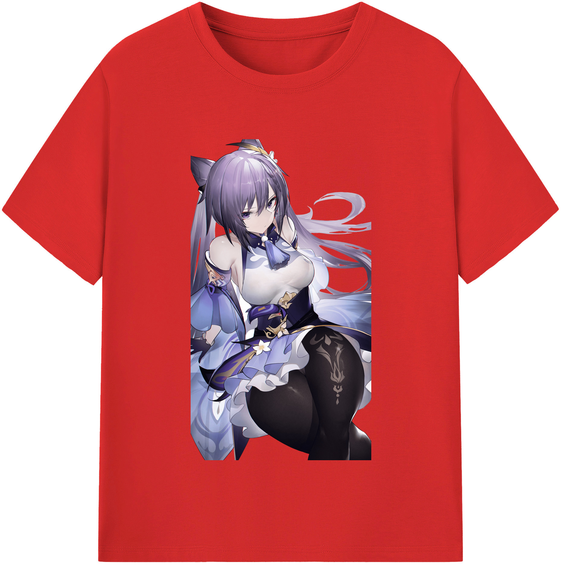 げんし神 刻晴 こくせい genshin Kokusei レディースカジュアルプリントTシャツ（綿100％）