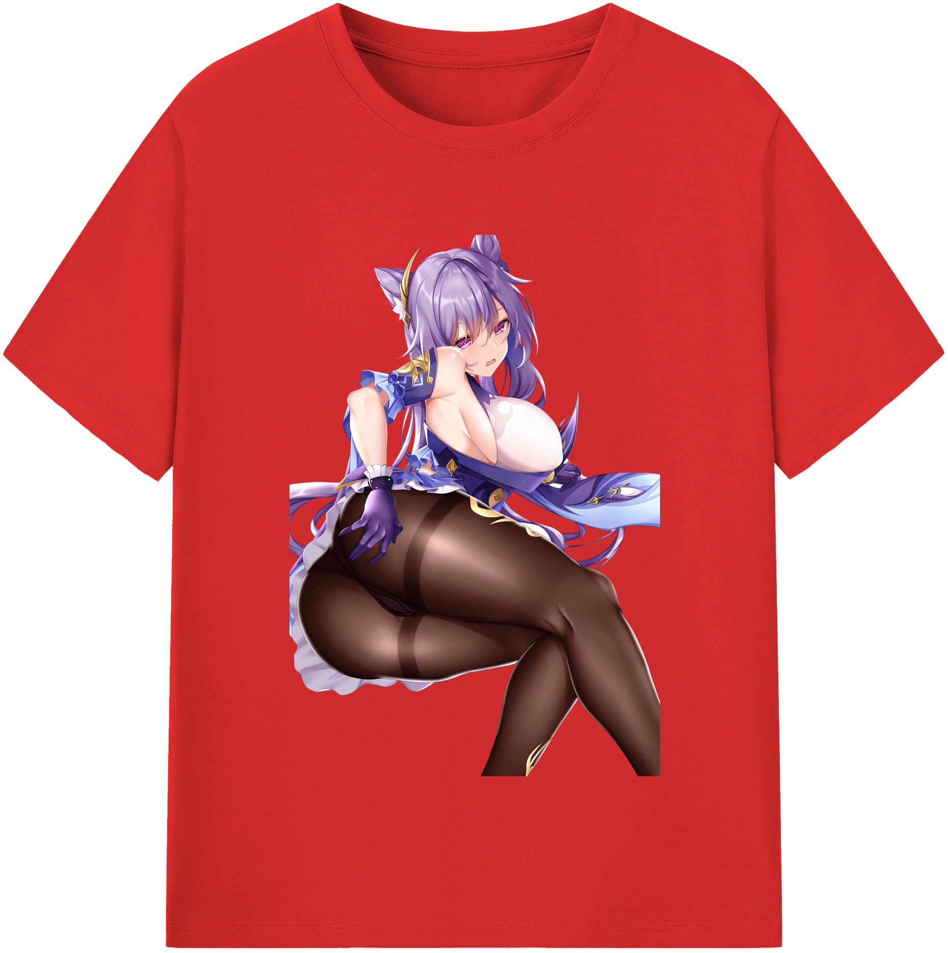 げんし神 刻晴 こくせい genshin Kokusei レディースカジュアルプリントTシャツ（綿100％）