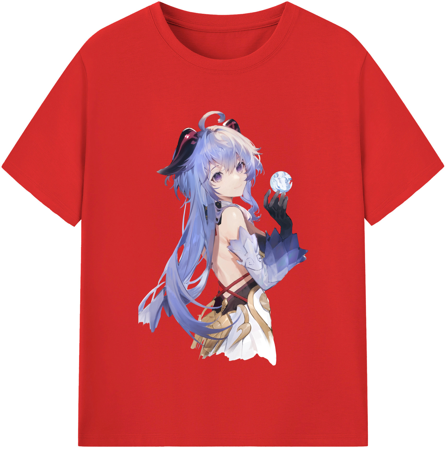 げんし神 甘雨 かんう genshin Ganyu レディースカジュアルプリントTシャツ（綿100％）