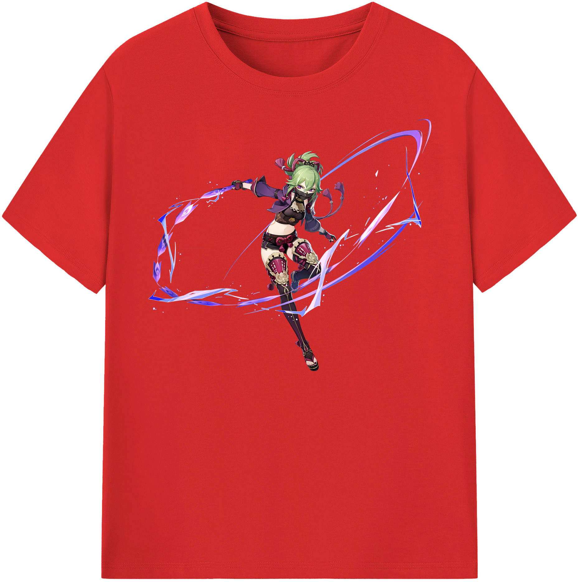 げんし神  久岐忍 くき しのぶ genshin Kuki Shinobu レディースカジュアルプリントTシャツ（綿100％）