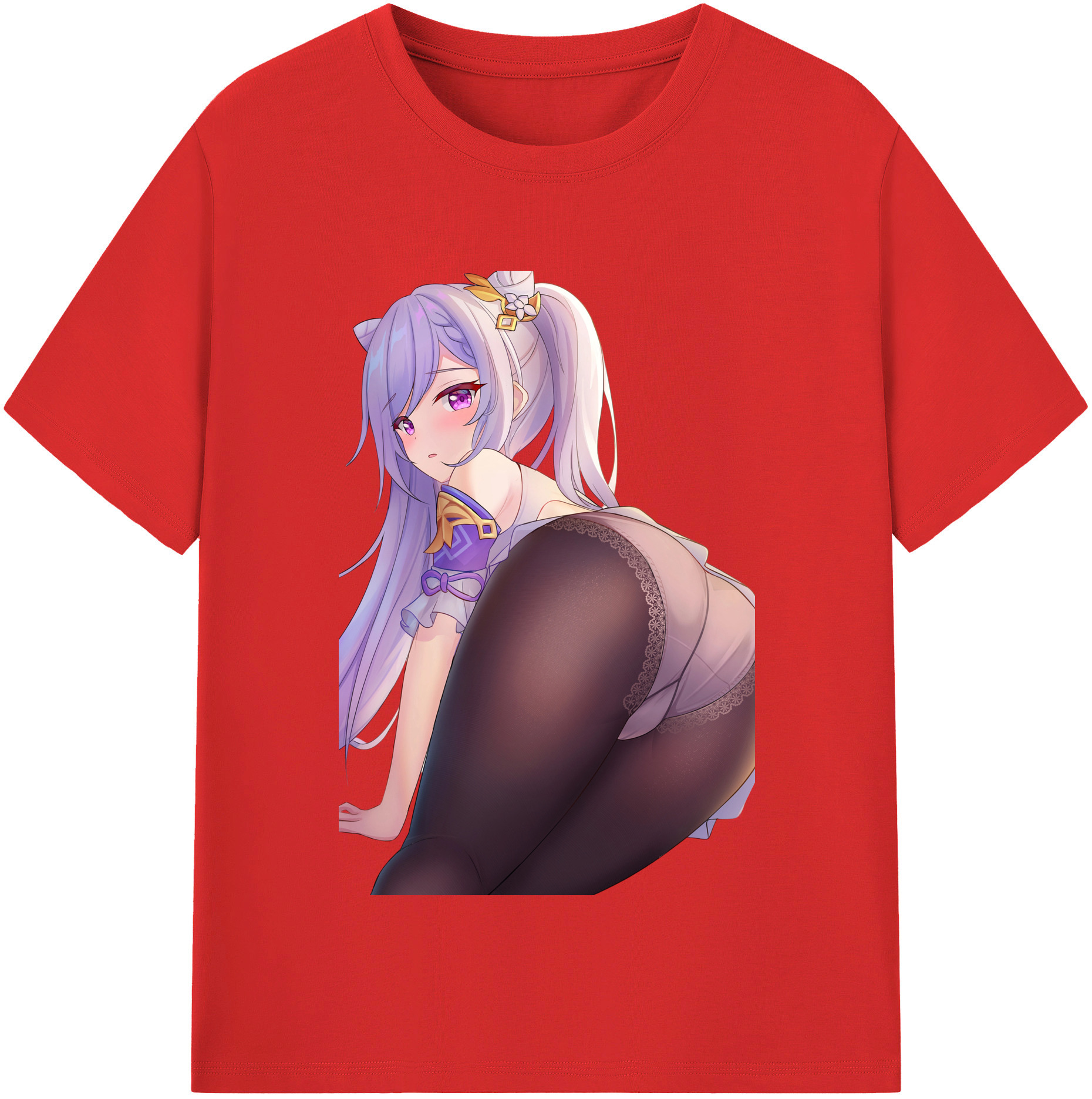 げんし神 刻晴 こくせい genshin Kokusei レディースカジュアルプリントTシャツ（綿100％）