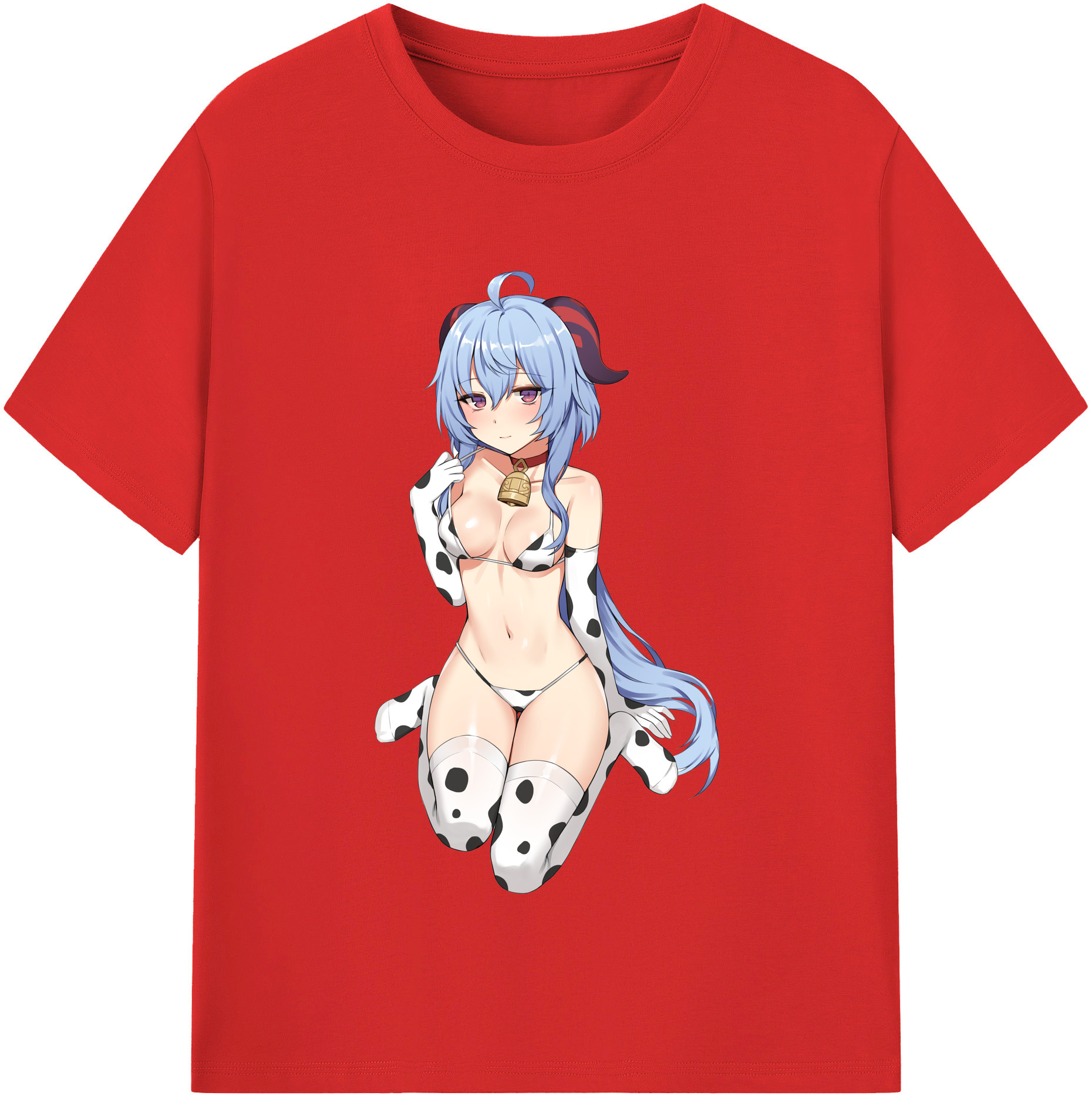 げんし神 甘雨 かんう genshin Ganyu レディースカジュアルプリントTシャツ（綿100％）