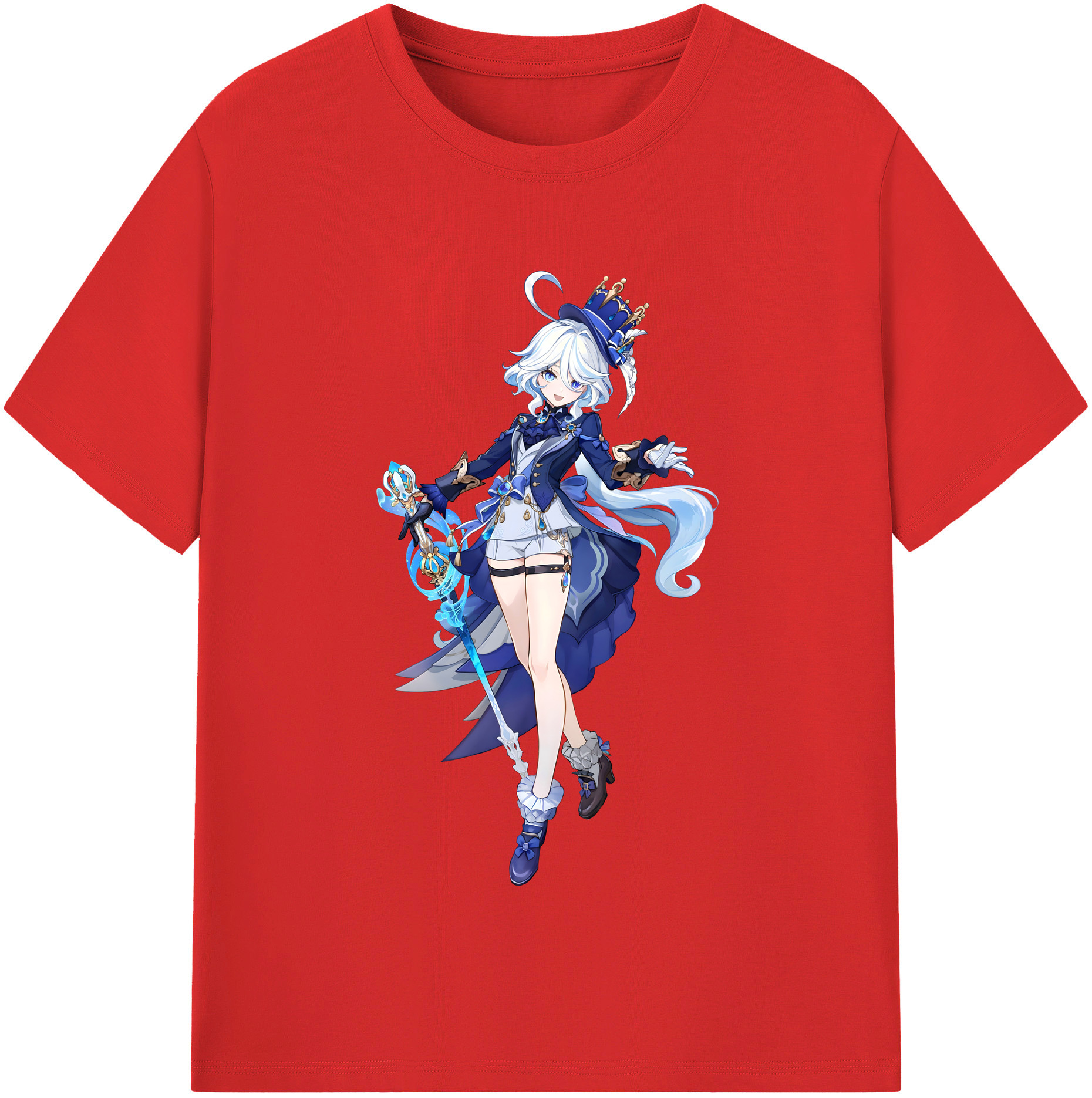げんし神 フリーナ genshin Furina レディースカジュアルプリントTシャツ（綿100％）