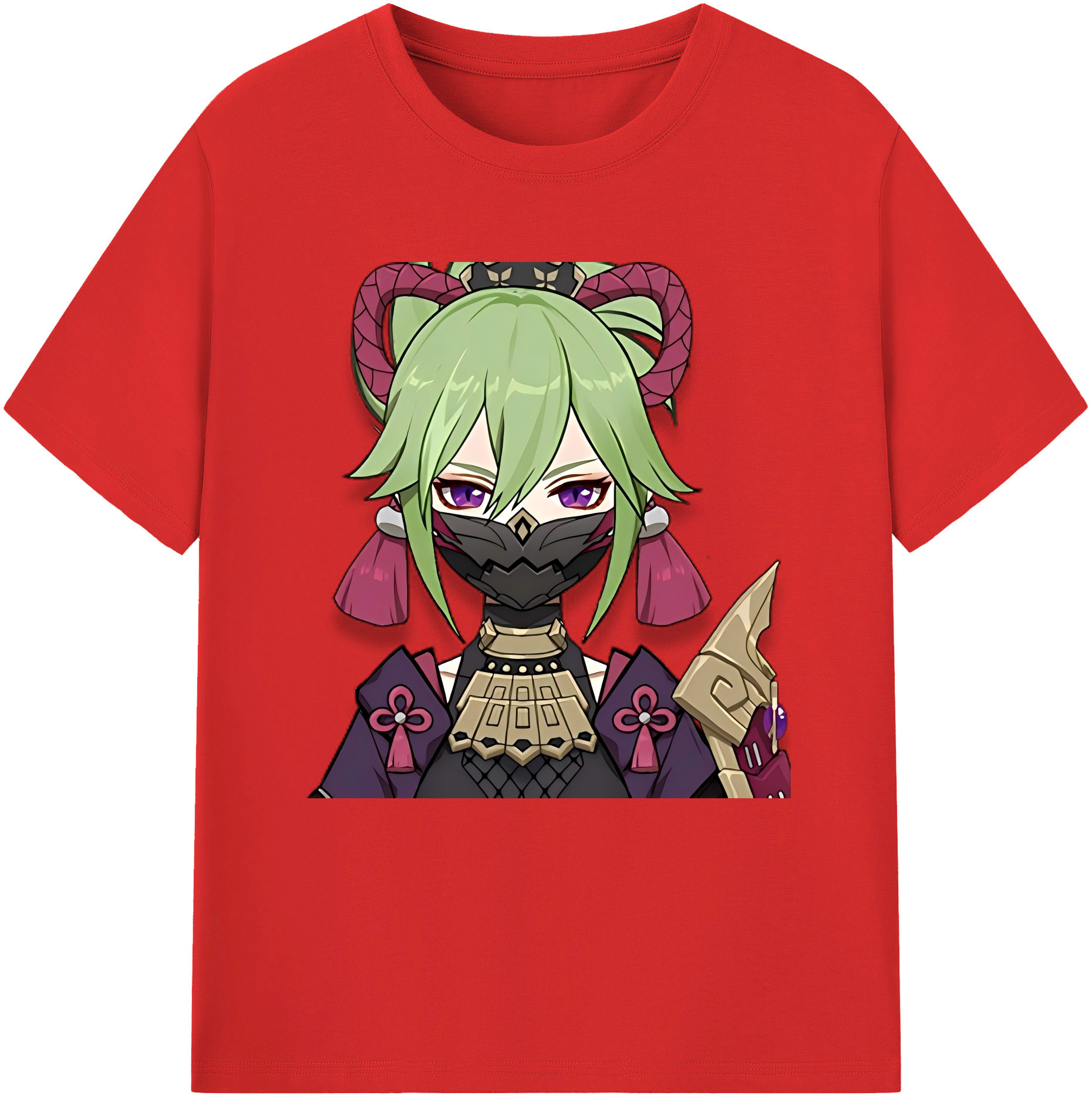 げんし神  久岐忍 くき しのぶ genshin Kuki Shinobu レディースカジュアルプリントTシャツ（綿100％）
