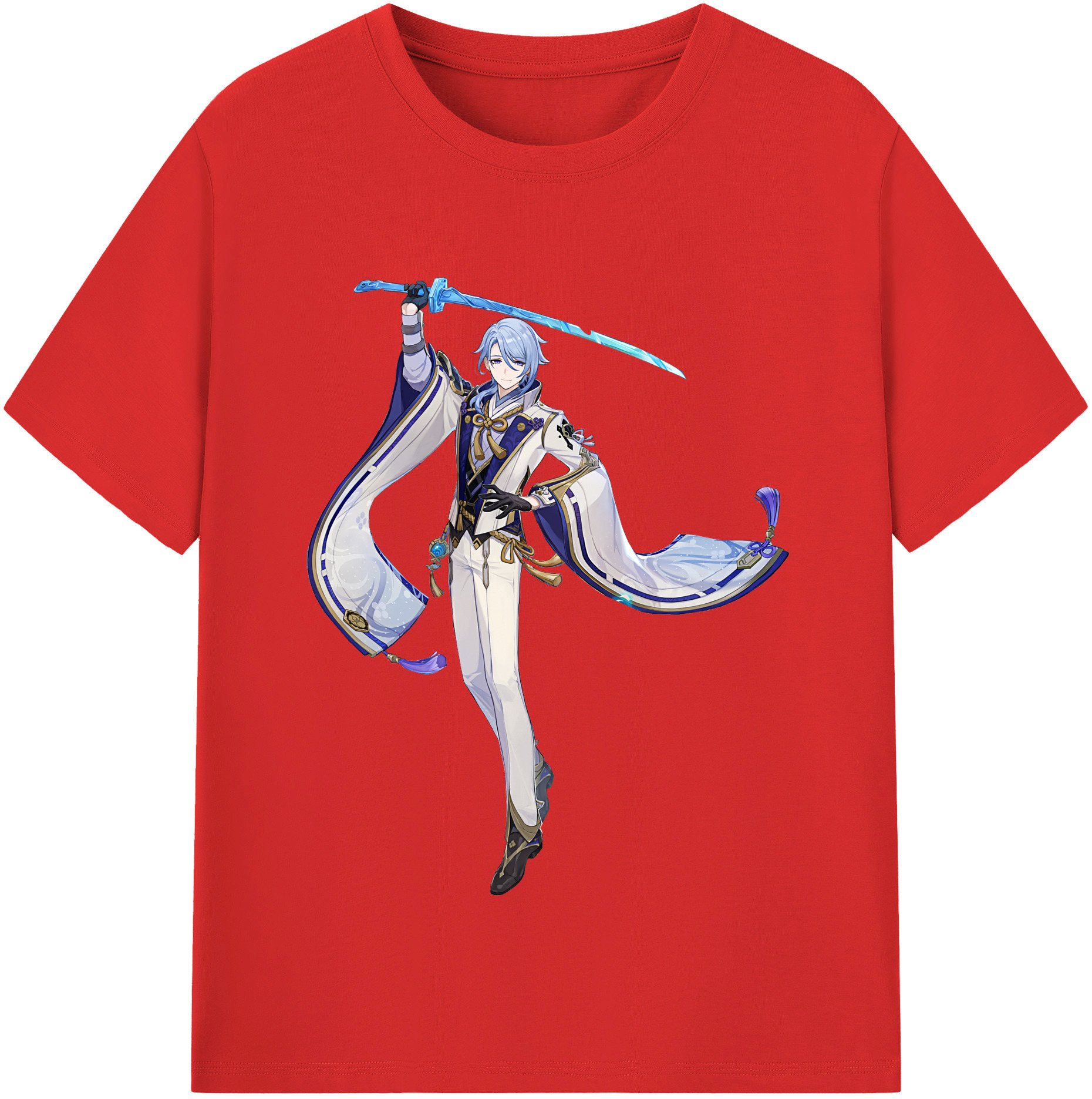 げんし神 神里綾人 かみさとあやと genshin Kamisato Ayato レディースカジュアルプリントTシャツ（綿100％）