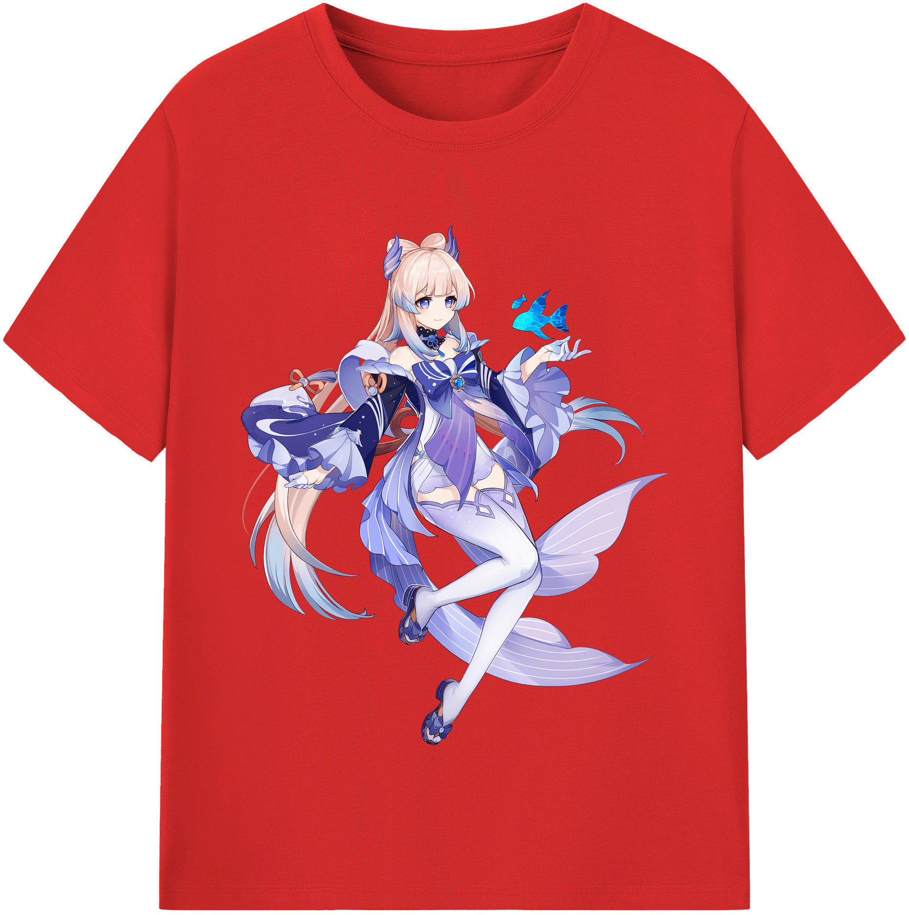 げんし神 珊瑚宮心海 サンゴノミヤ・ココミ genshin Sangonomiya Kokomi レディースカジュアルプリントTシャツ（綿100％）