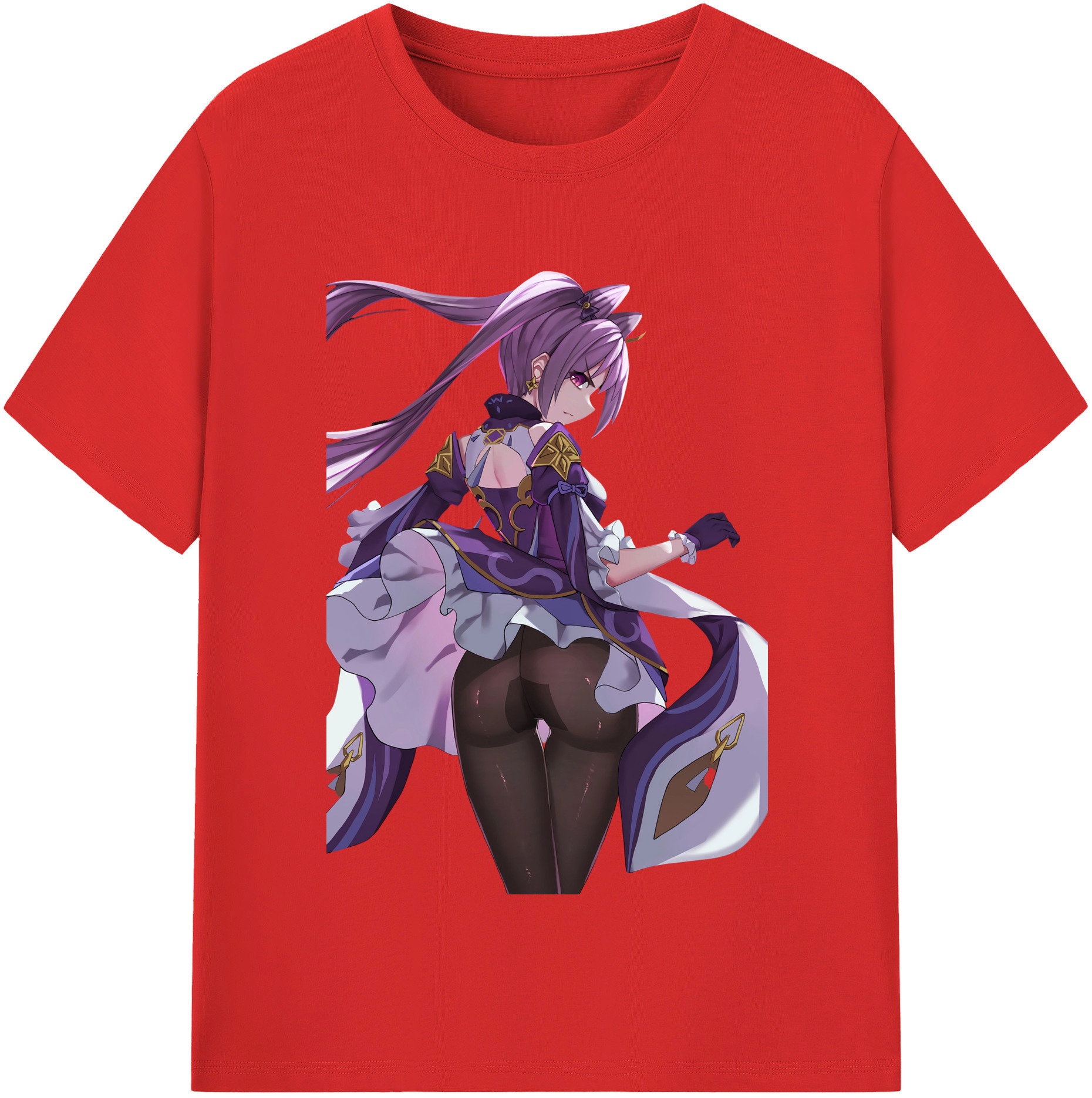 げんし神 刻晴 こくせい genshin Kokusei レディースカジュアルプリントTシャツ（綿100％）