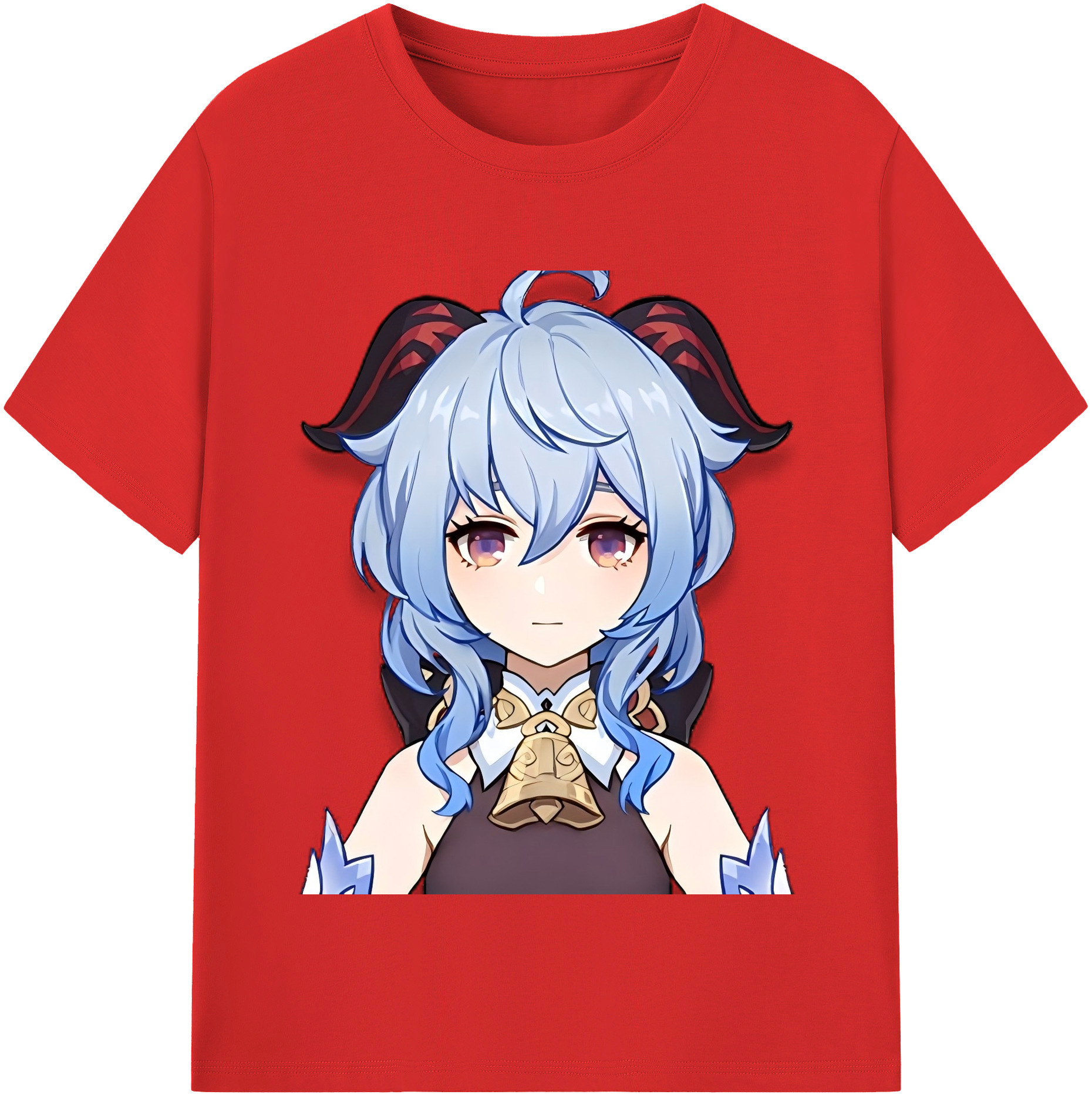げんし神 甘雨 かんう genshin Ganyu レディースカジュアルプリントTシャツ（綿100％）