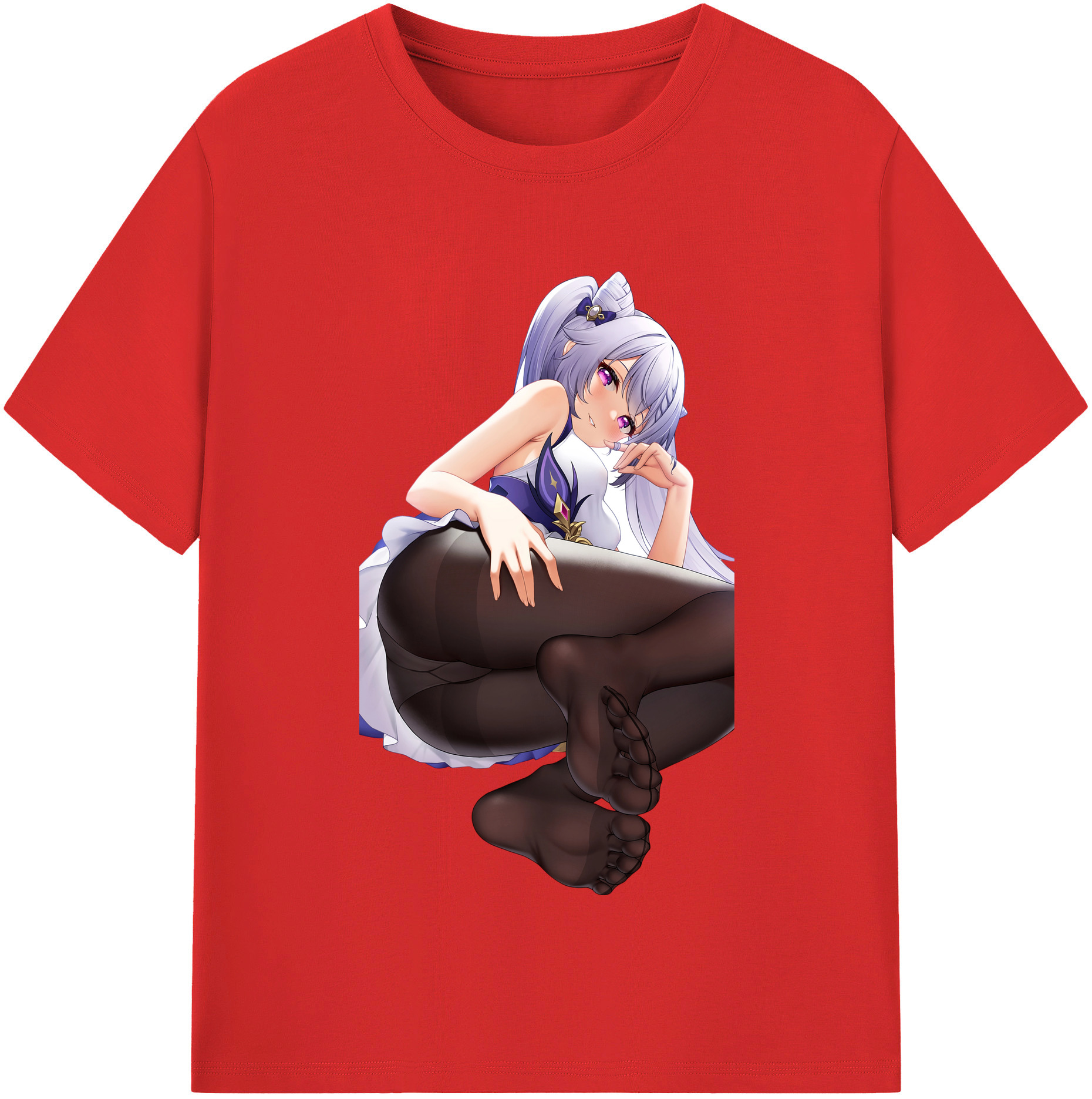 げんし神 刻晴 こくせい genshin Kokusei レディースカジュアルプリントTシャツ（綿100％）