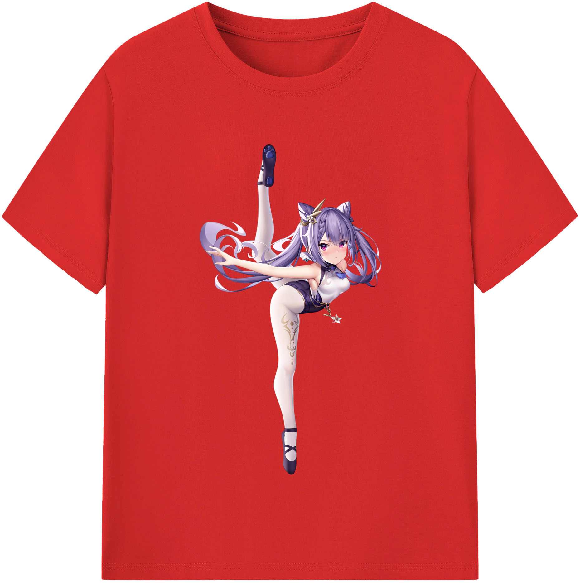 げんし神 刻晴 こくせい genshin Kokusei レディースカジュアルプリントTシャツ（綿100％）