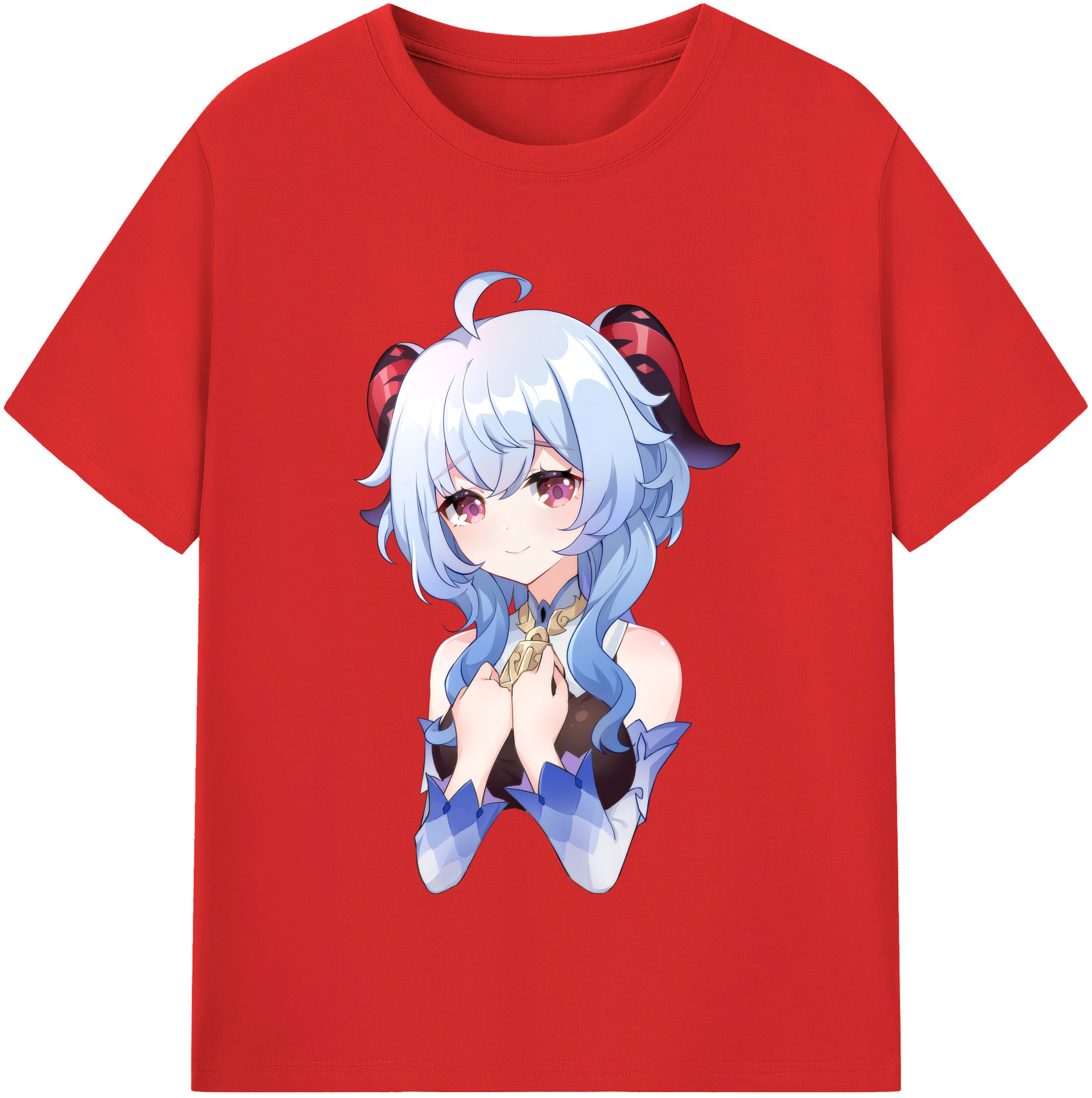 げんし神 甘雨 かんう genshin Ganyu レディースカジュアルプリントTシャツ（綿100％）
