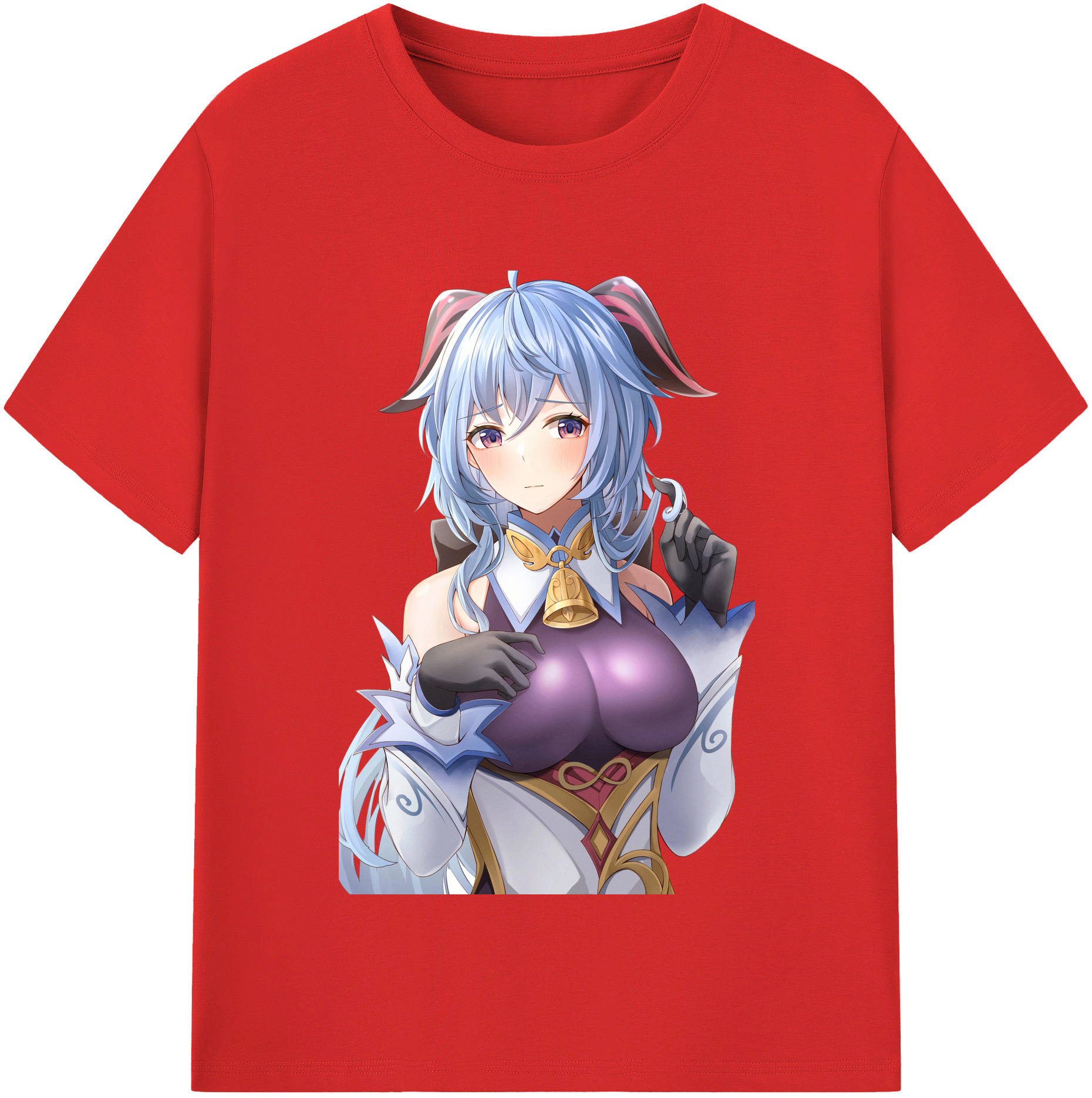 げんし神 甘雨 かんう genshin Ganyu レディースカジュアルプリントTシャツ（綿100％）