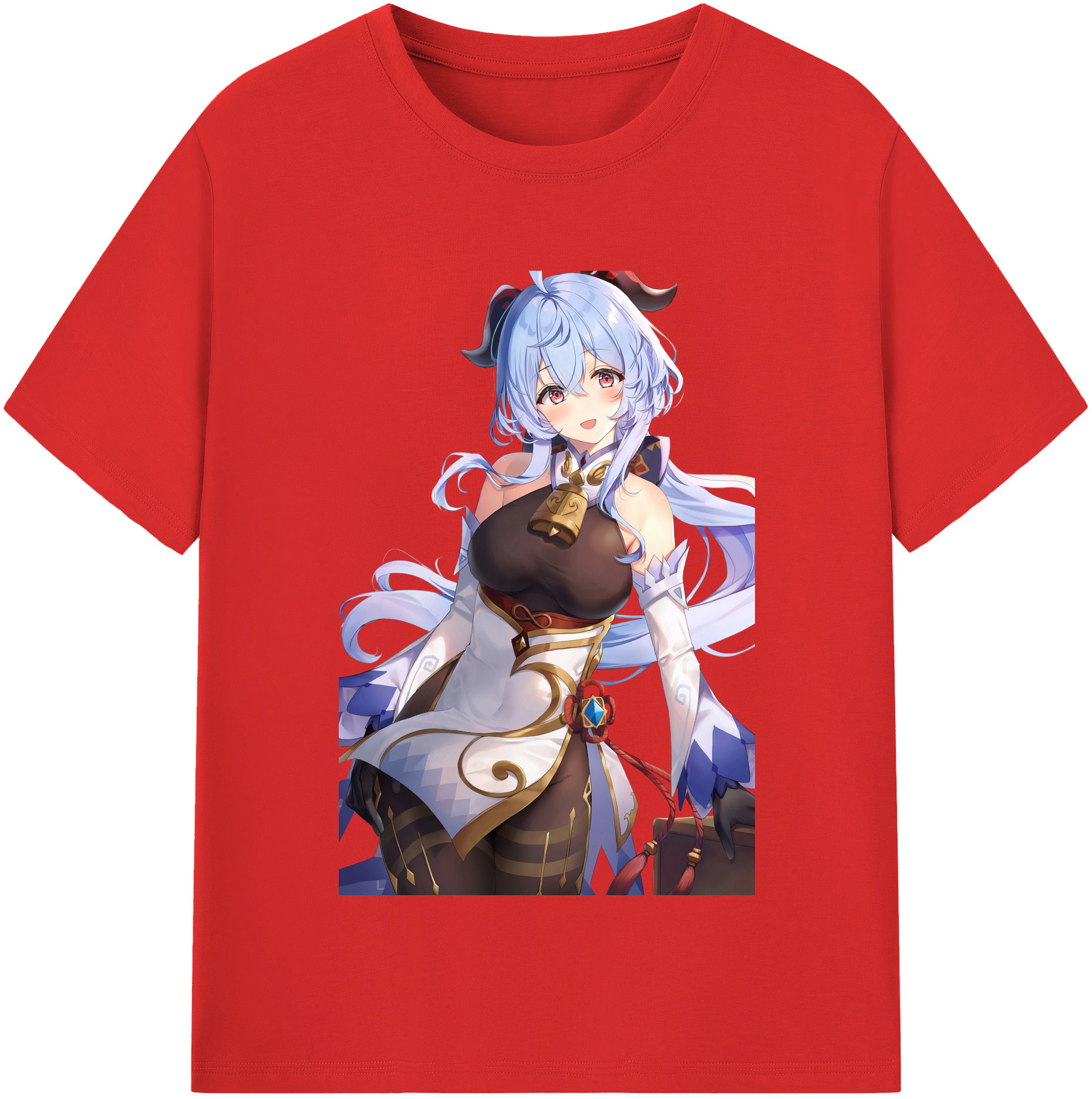 げんし神 甘雨 かんう genshin Ganyu レディースカジュアルプリントTシャツ（綿100％）