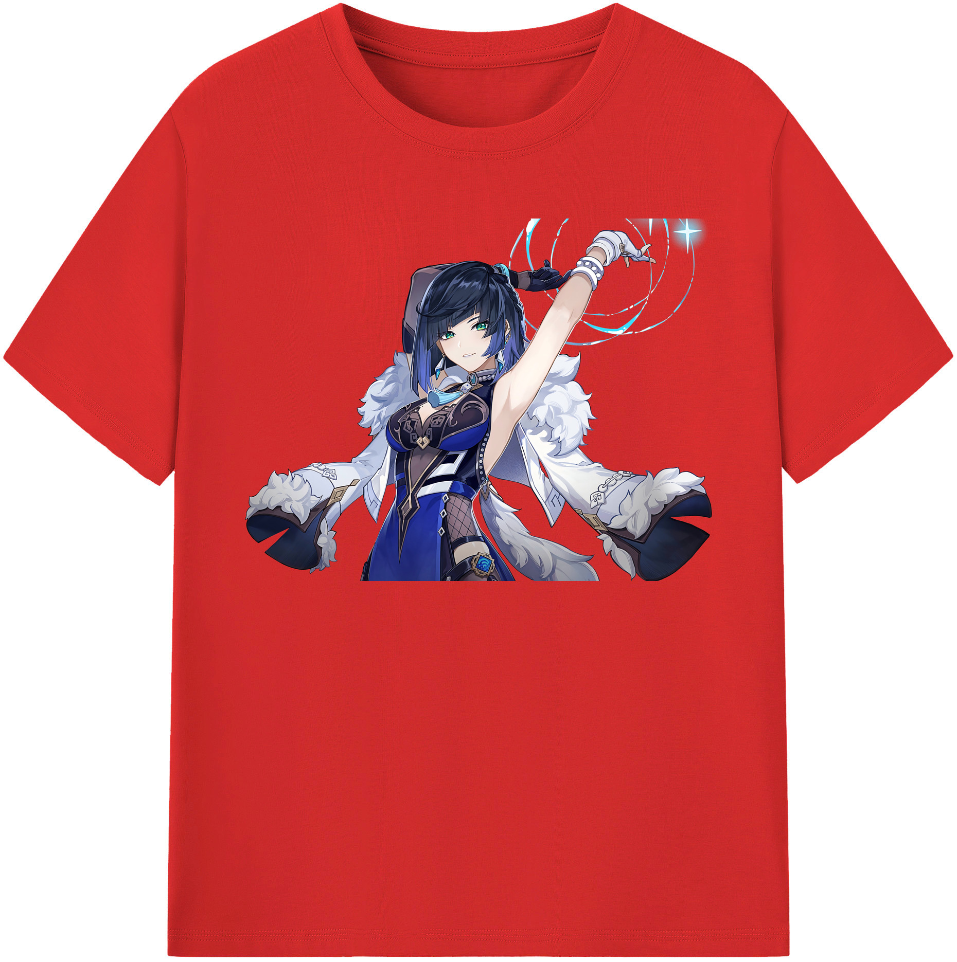 げんし神 夜兰 やらん genshin Yaran レディースカジュアルプリントTシャツ（綿100％）