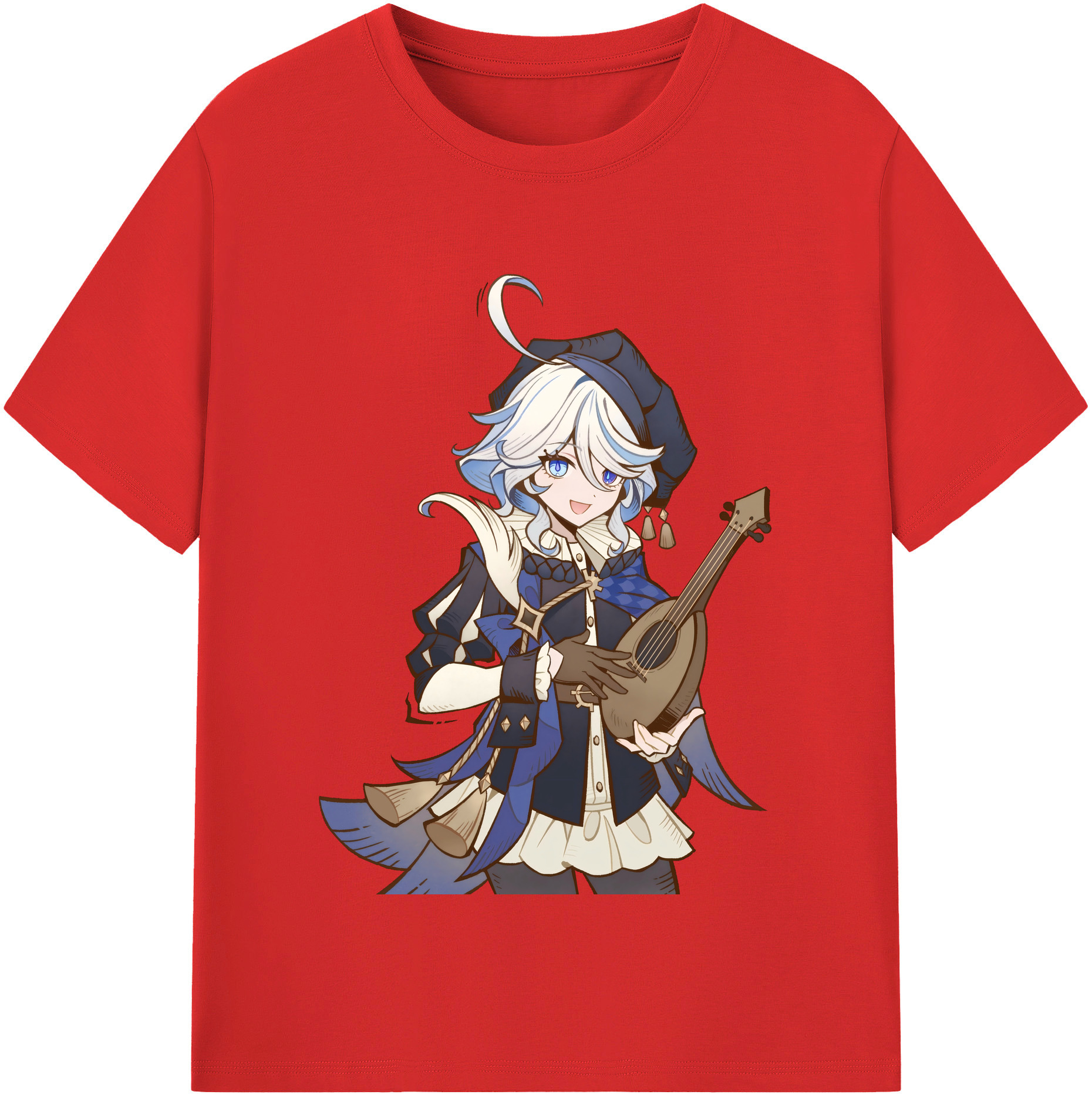 げんし神 フリーナ genshin Furina レディースカジュアルプリントTシャツ（綿100％）