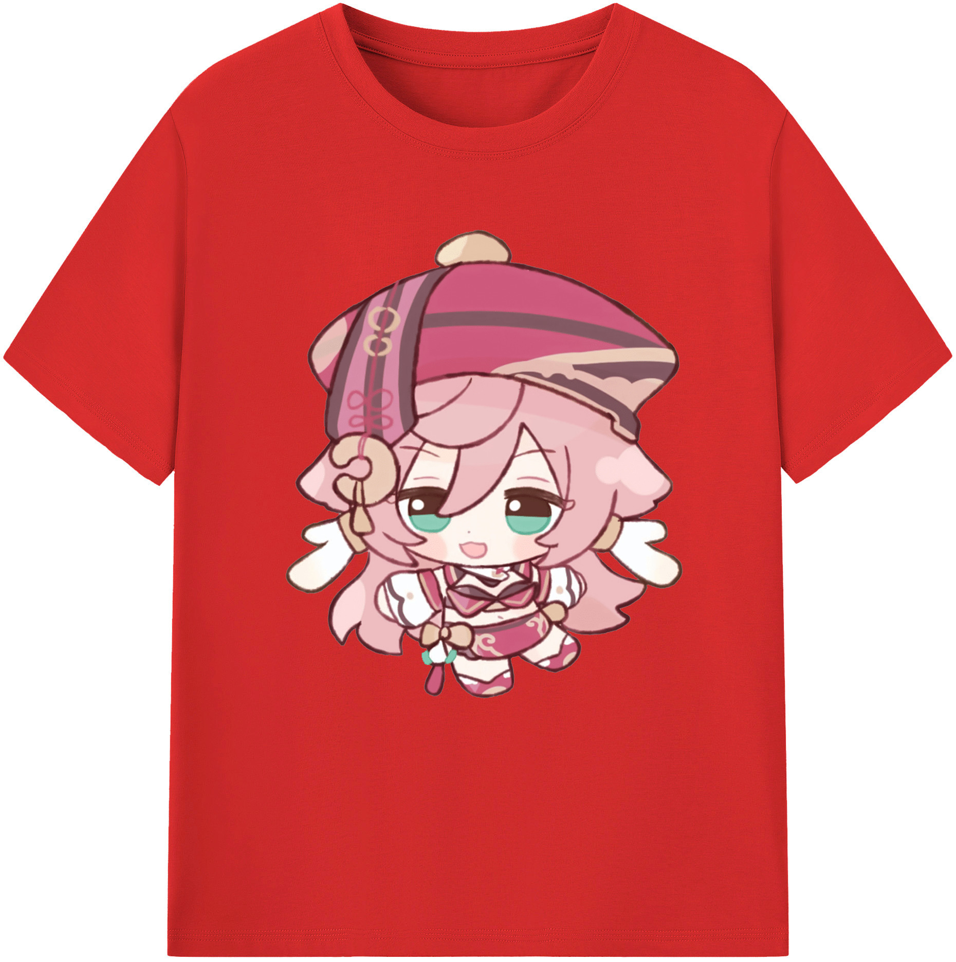 げんし神 ヤンフェイ genshin Yanfei レディースカジュアルプリントTシャツ（綿100％）