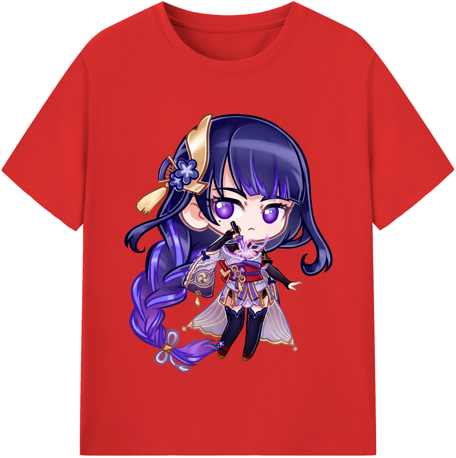 げんし神 雷電将軍 らいでんしょうぐん genshin Raiden Shogun レディースカジュアルプリントTシャツ（綿100％）