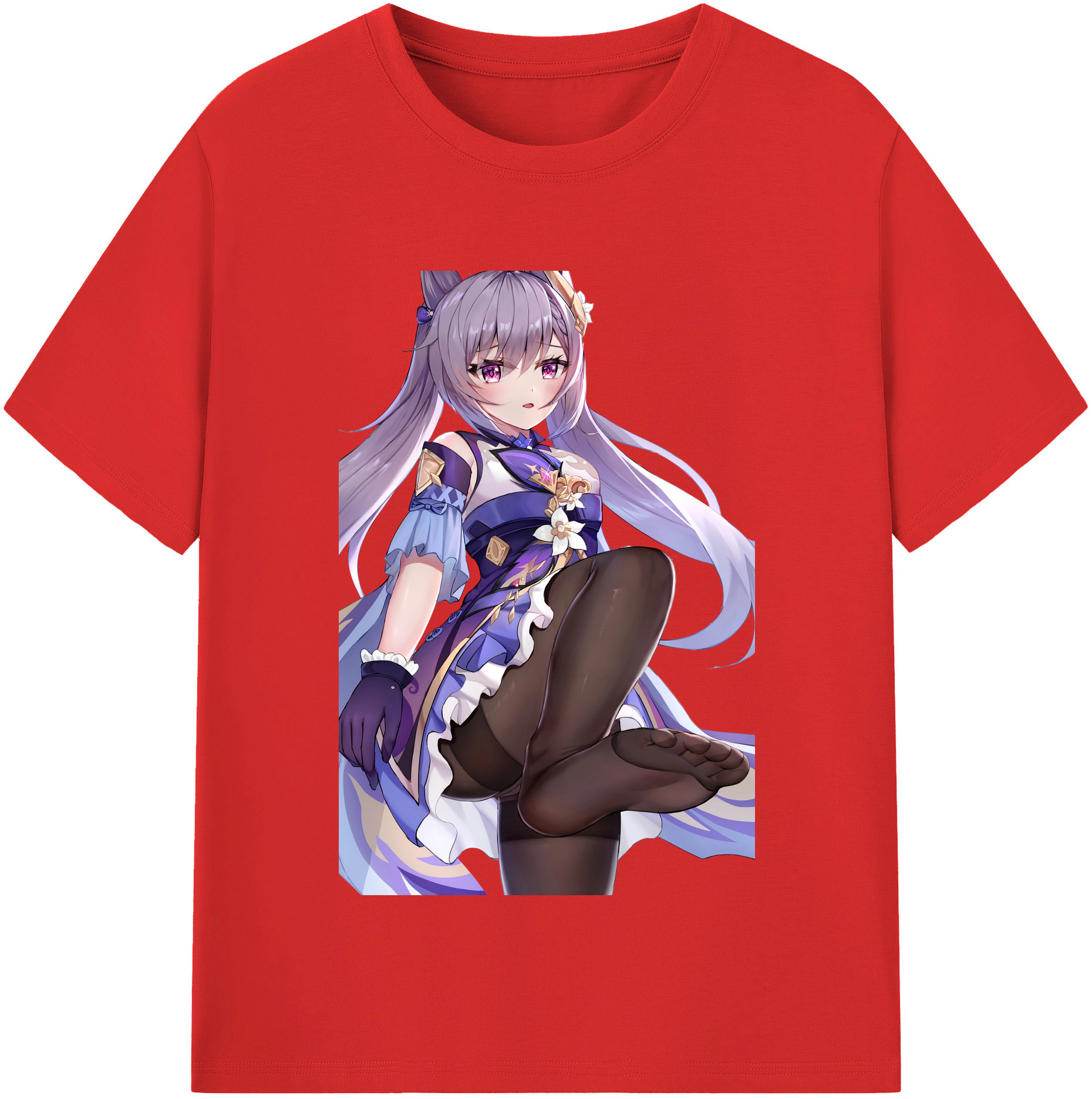 げんし神 刻晴 こくせい genshin Kokusei レディースカジュアルプリントTシャツ（綿100％）