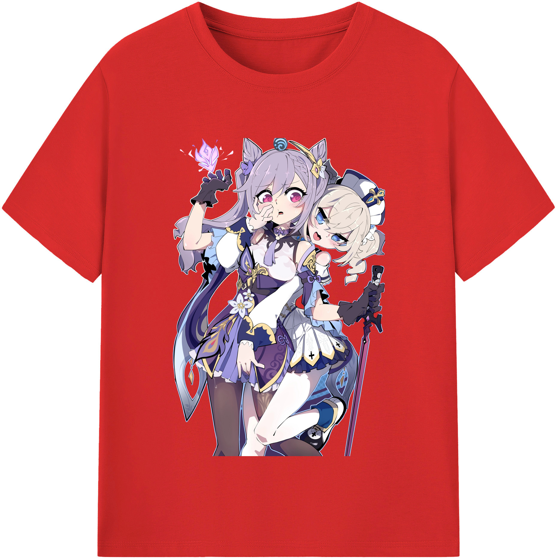げんし神 刻晴 こくせい genshin Kokusei レディースカジュアルプリントTシャツ（綿100％）