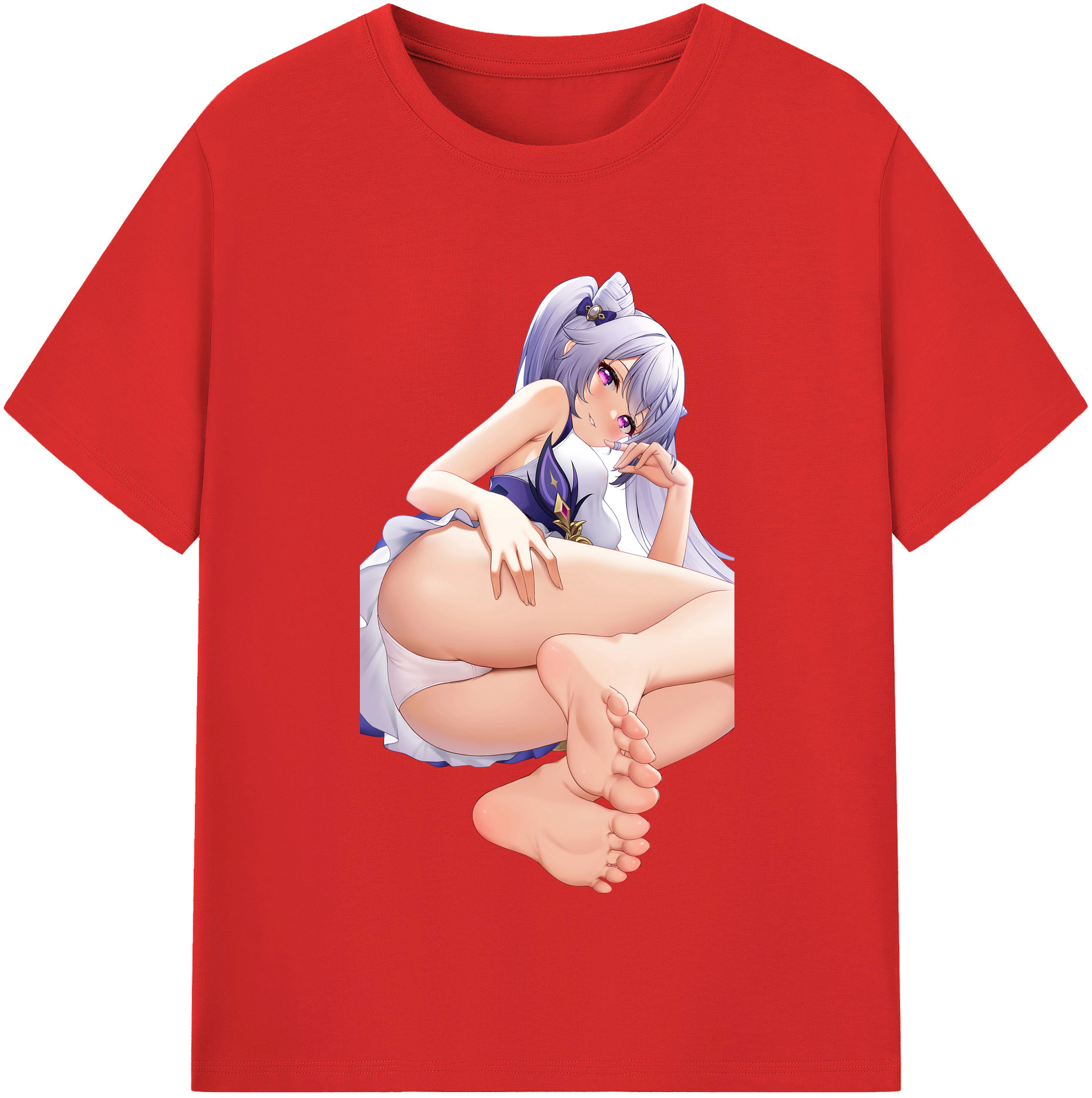 げんし神 刻晴 こくせい genshin Kokusei レディースカジュアルプリントTシャツ（綿100％）