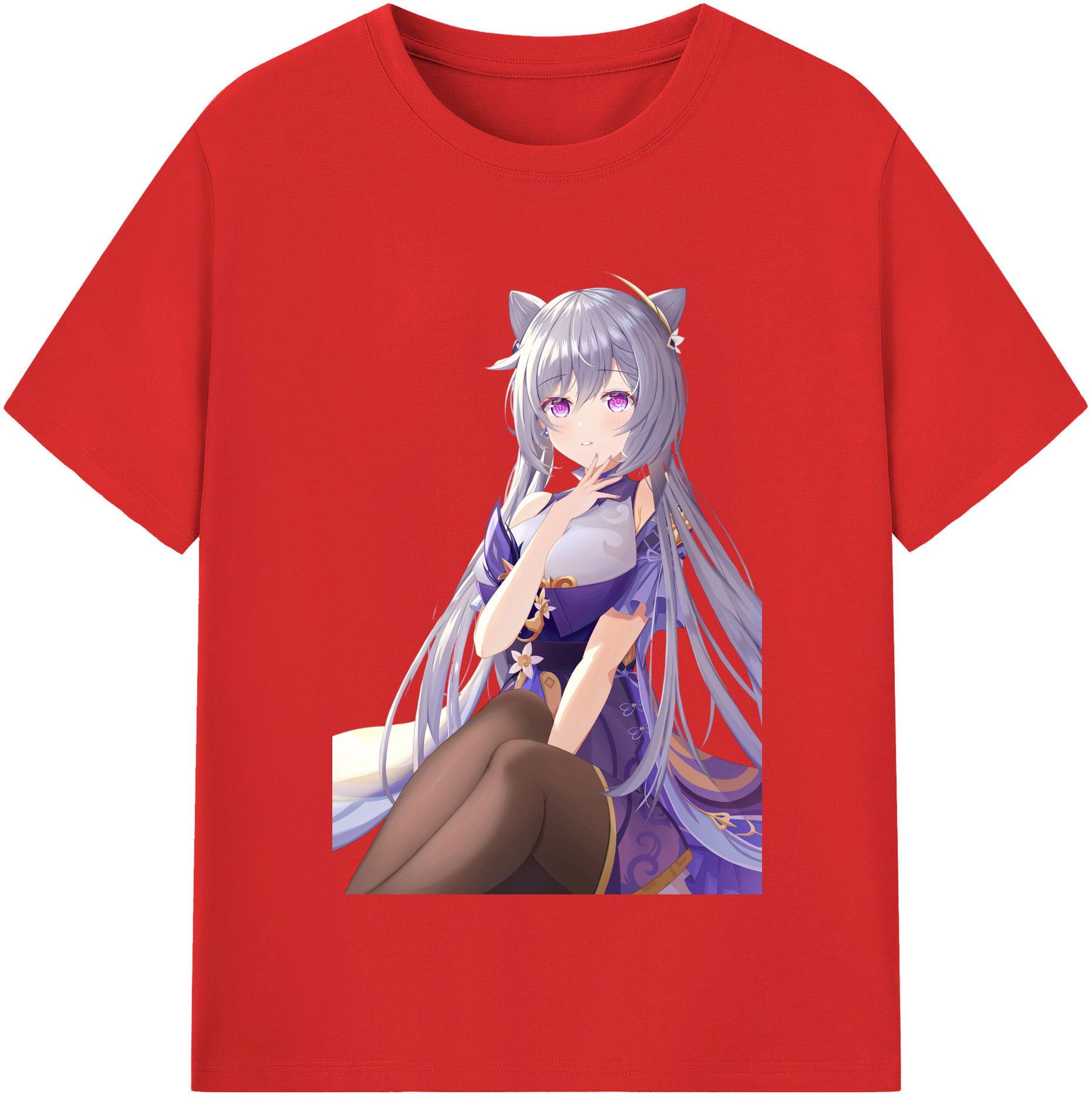 げんし神 刻晴 こくせい genshin Kokusei レディースカジュアルプリントTシャツ（綿100％）