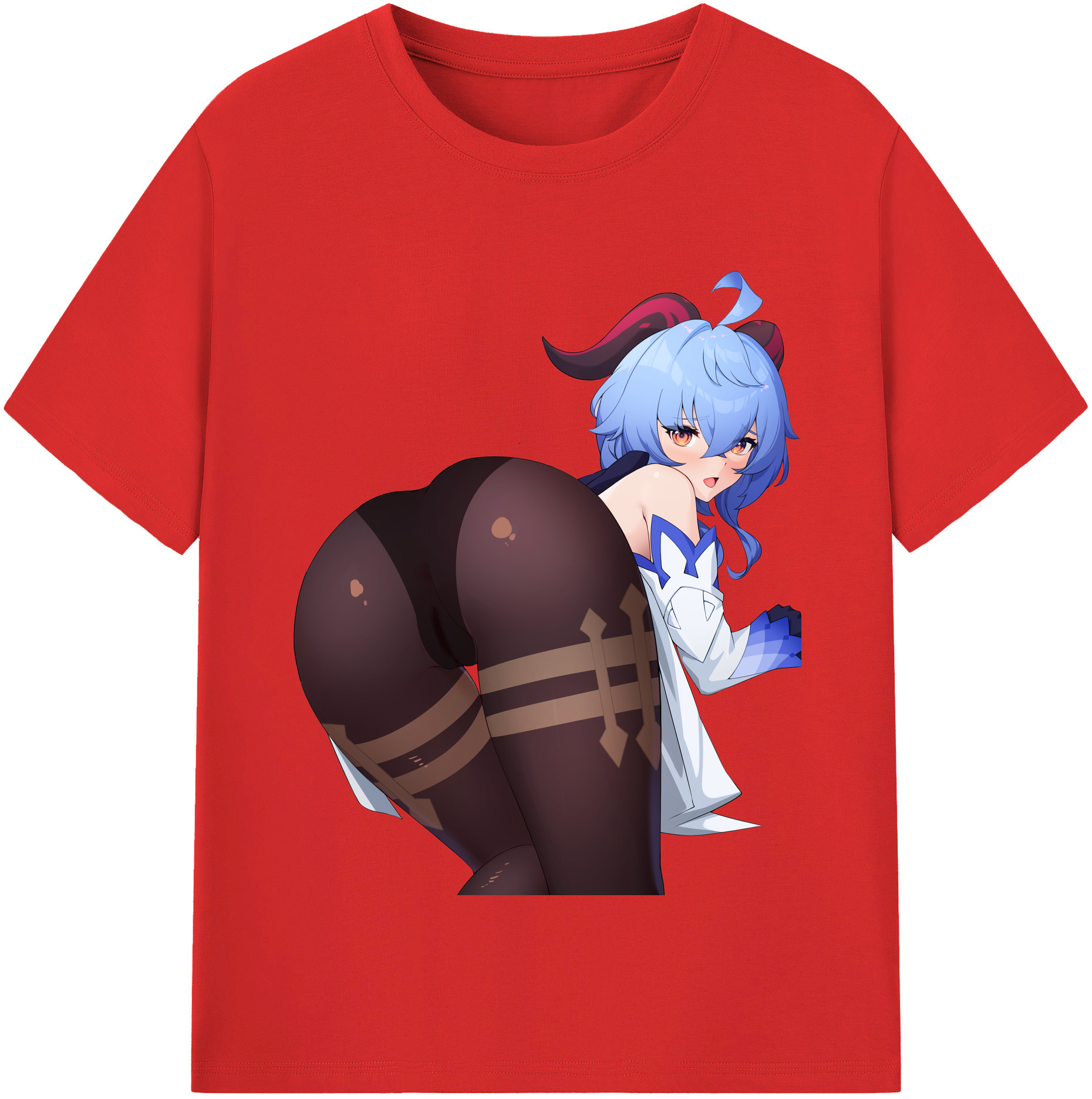 げんし神 甘雨 かんう genshin Ganyu レディースカジュアルプリントTシャツ（綿100％）