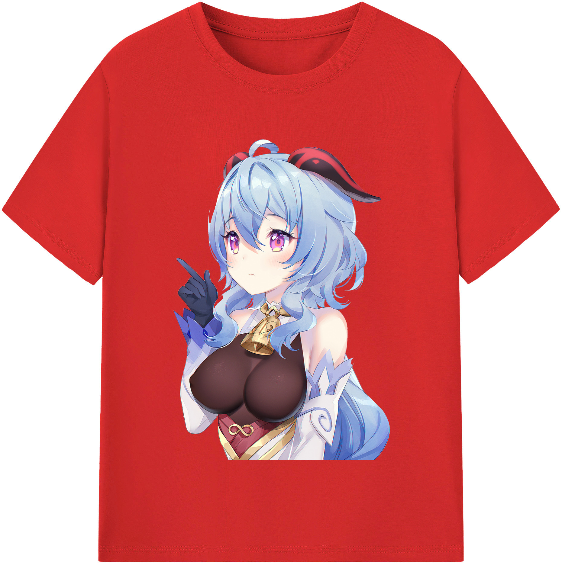 げんし神 甘雨 かんう genshin Ganyu レディースカジュアルプリントTシャツ（綿100％）
