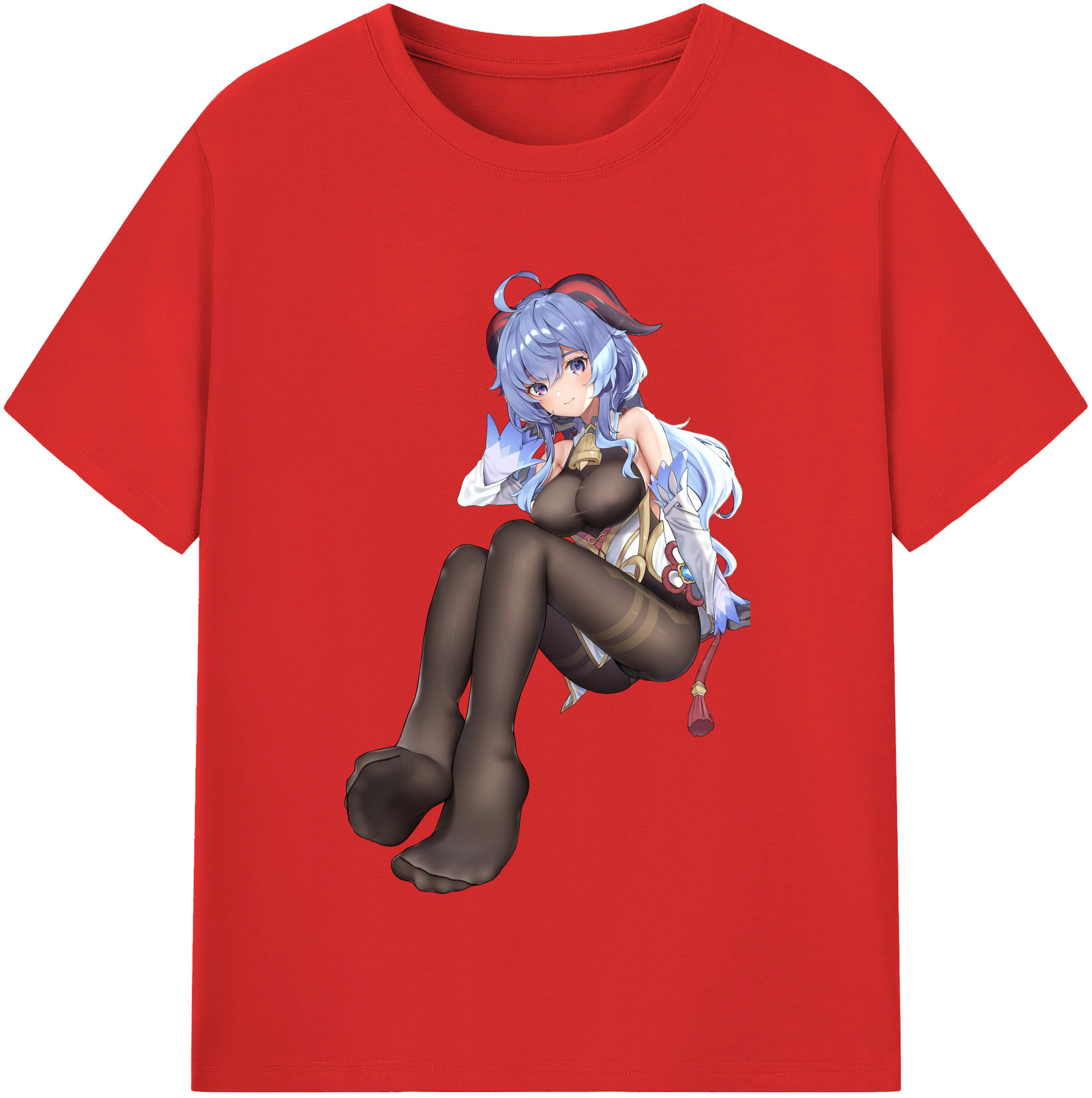 げんし神 甘雨 かんう genshin Ganyu レディースカジュアルプリントTシャツ（綿100％）
