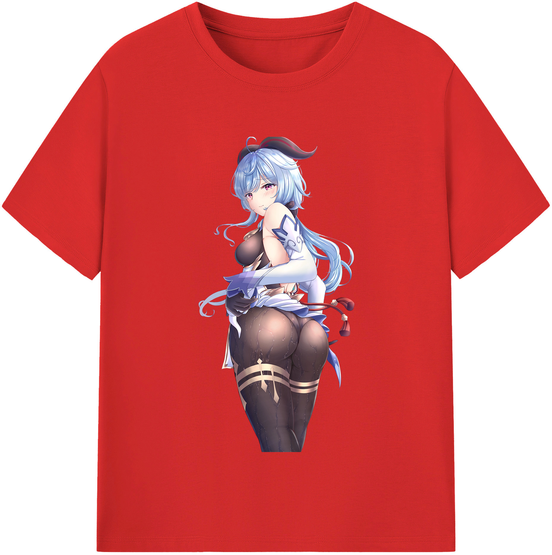 げんし神 甘雨 かんう genshin Ganyu レディースカジュアルプリントTシャツ（綿100％）