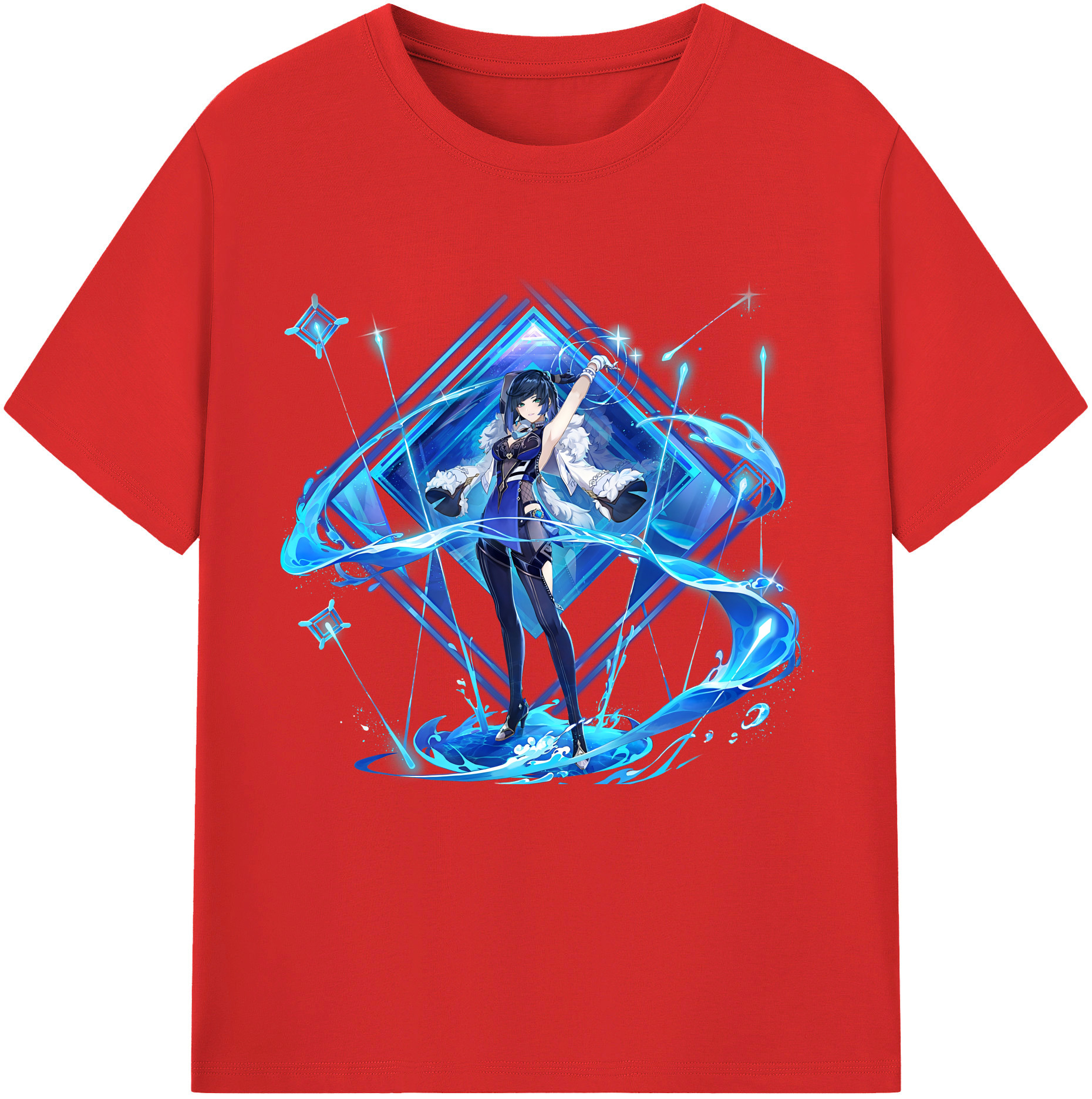 げんし神 夜兰 やらん genshin Yaran レディースカジュアルプリントTシャツ（綿100％）