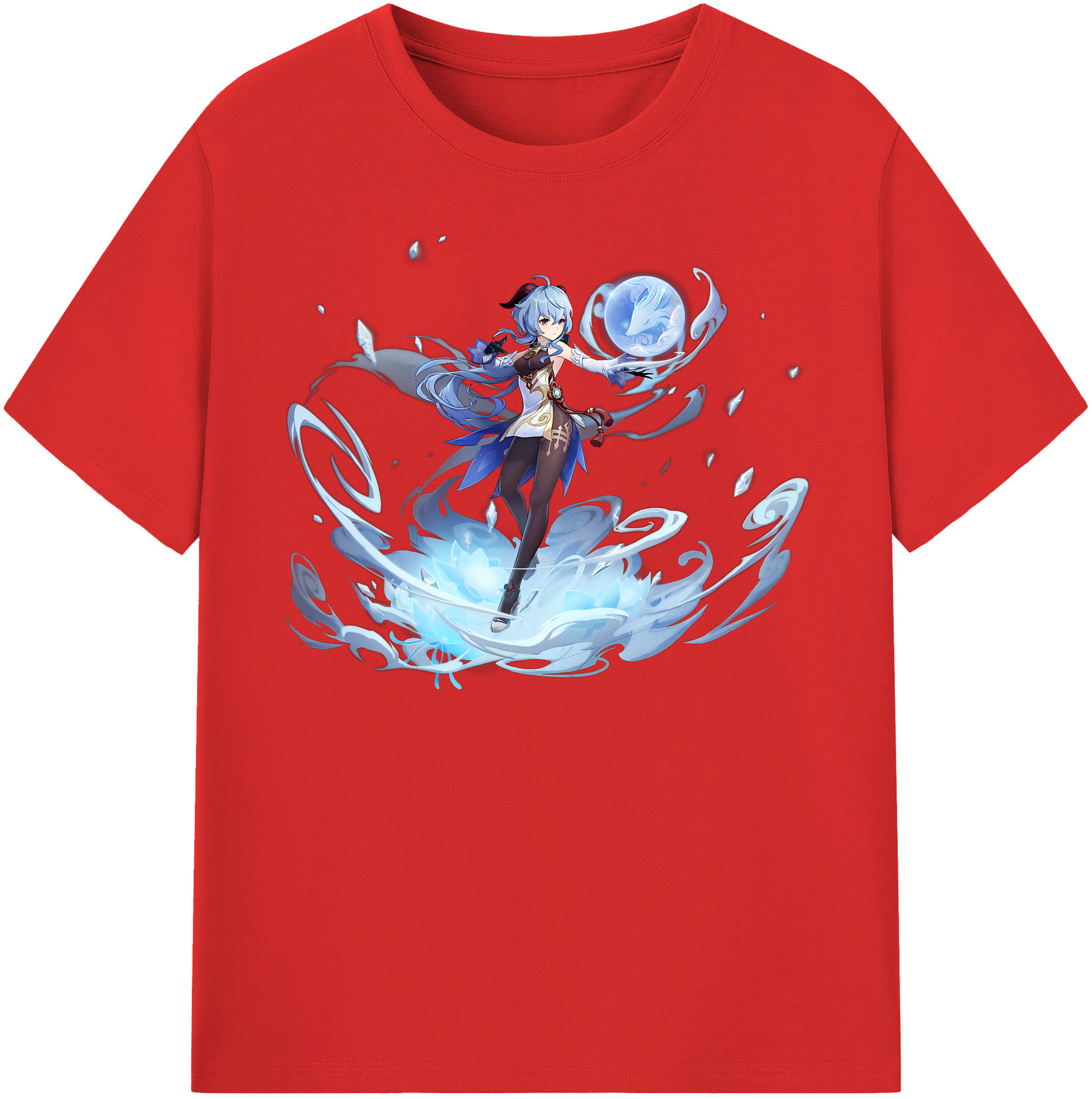 げんし神 甘雨 かんう genshin Ganyu レディースカジュアルプリントTシャツ（綿100％）