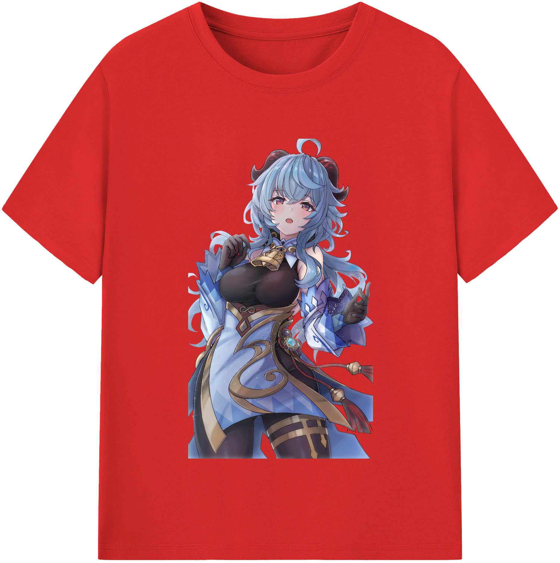 げんし神 甘雨 かんう genshin Ganyu レディースカジュアルプリントTシャツ（綿100％）