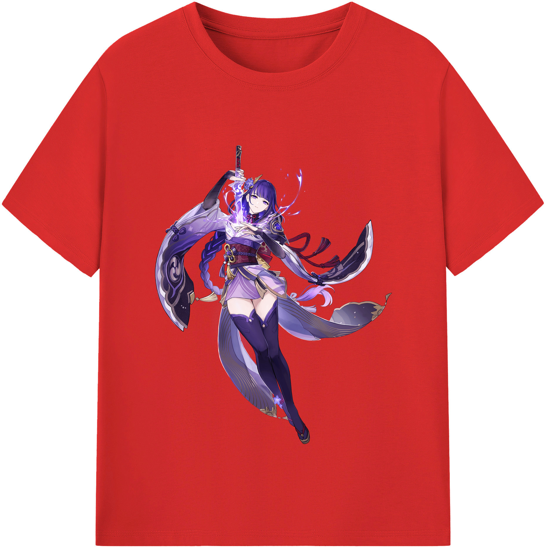 げんし神 雷電将軍 らいでんしょうぐん genshin Raiden Shogun レディースカジュアルプリントTシャツ（綿100％）