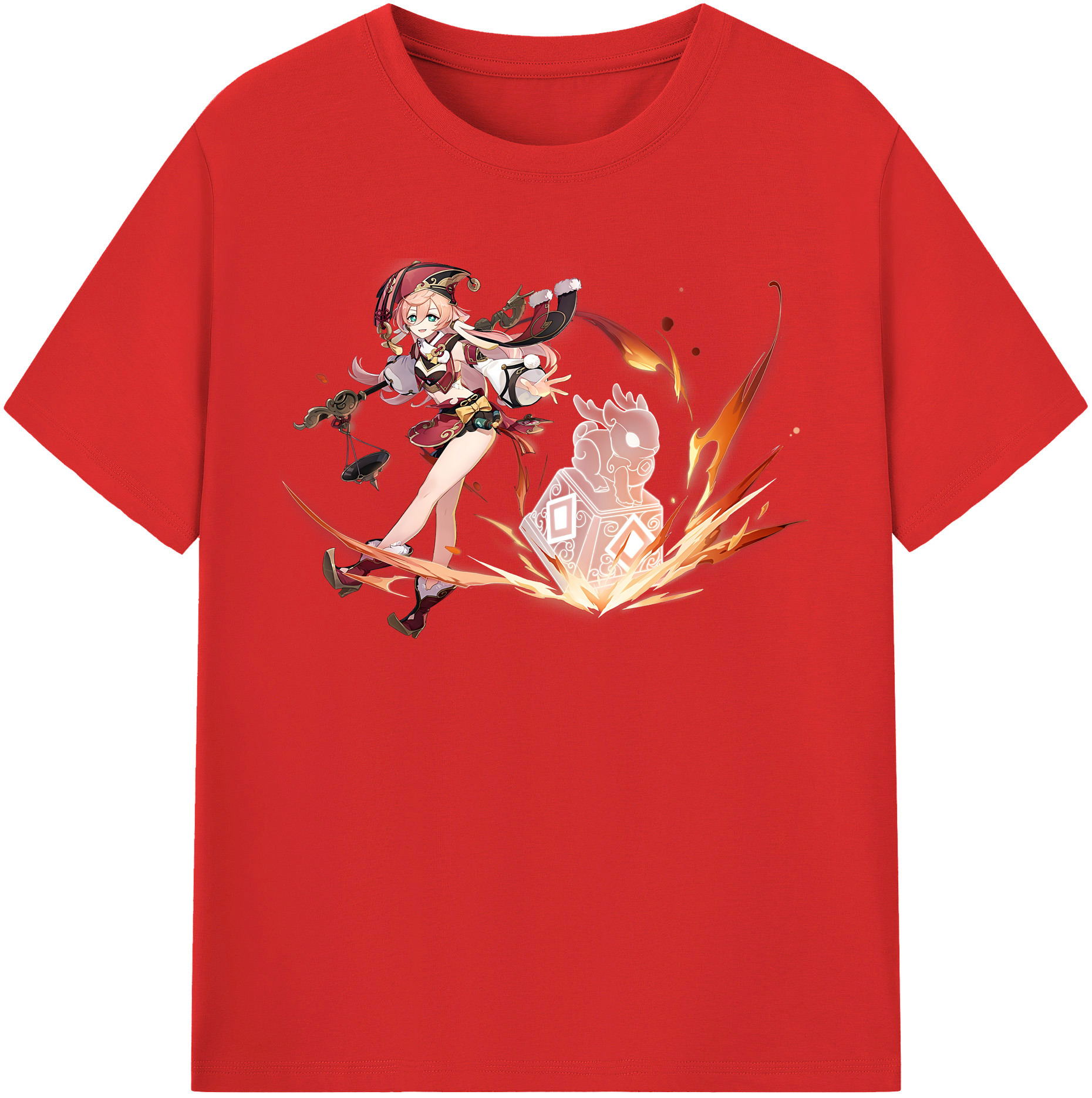 げんし神 ヤンフェイ genshin Yanfei レディースカジュアルプリントTシャツ（綿100％）