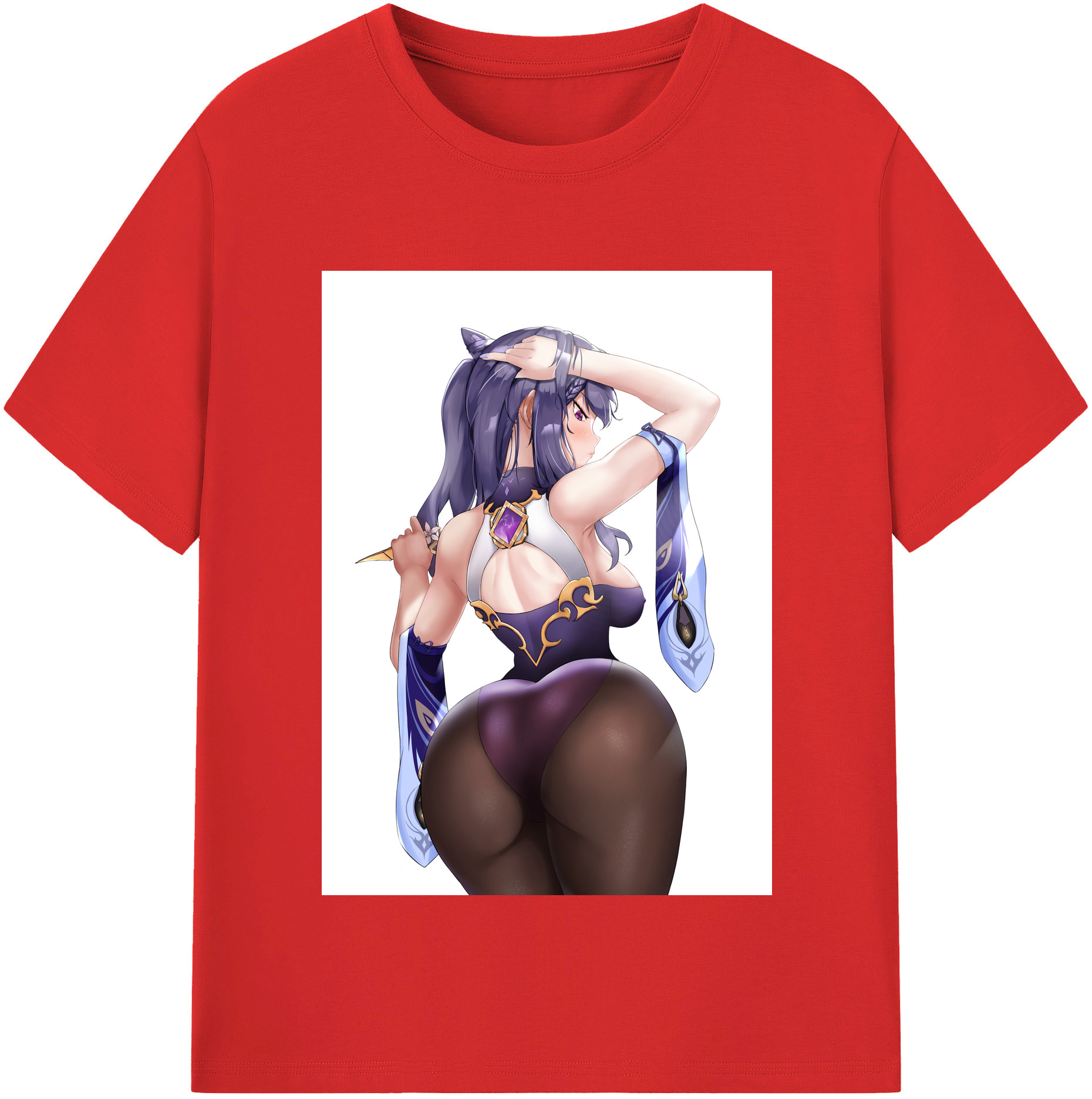 げんし神 刻晴 こくせい genshin Kokusei レディースカジュアルプリントTシャツ（綿100％）