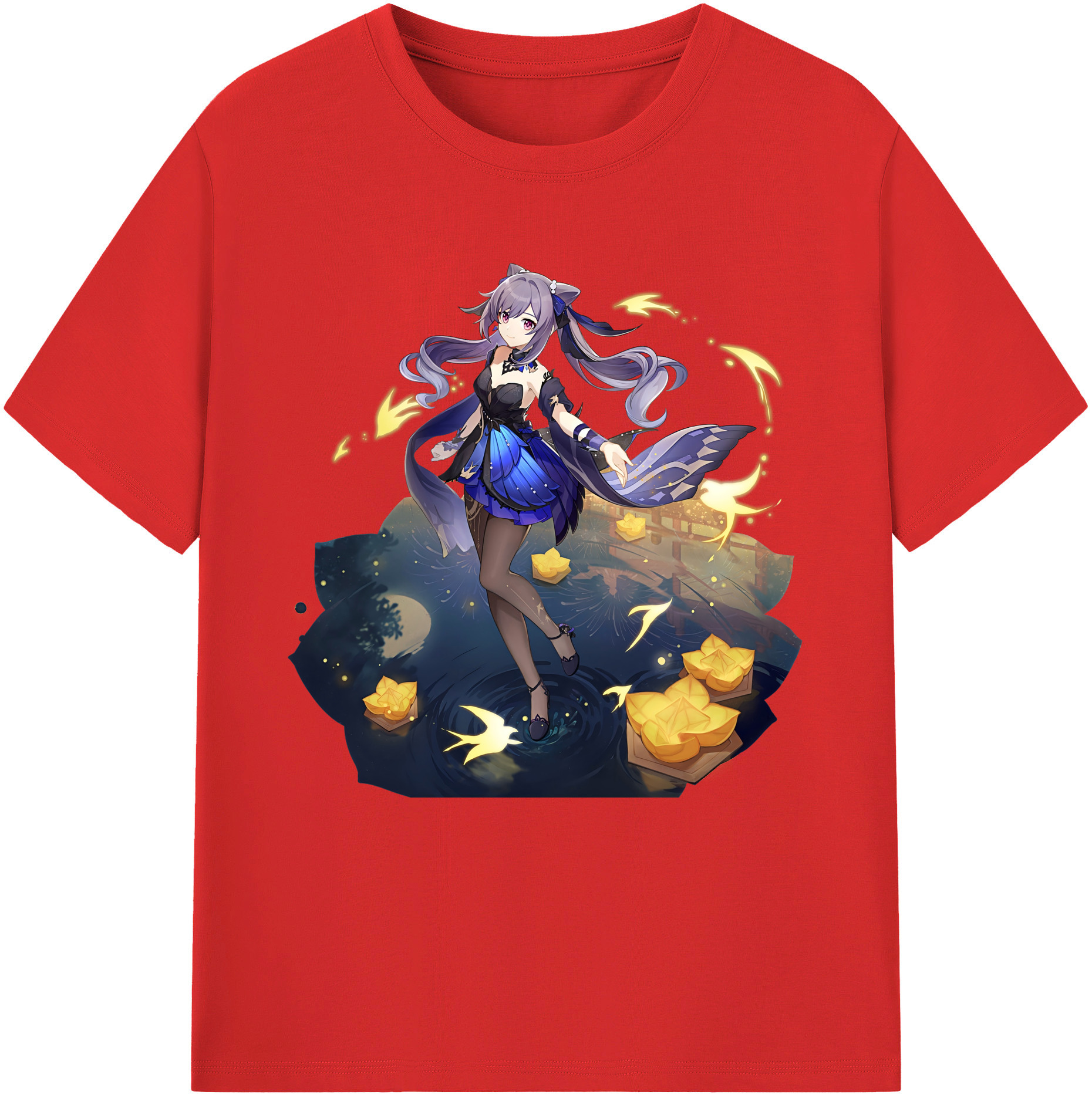 げんし神 刻晴 こくせい genshin Kokusei レディースカジュアルプリントTシャツ（綿100％）