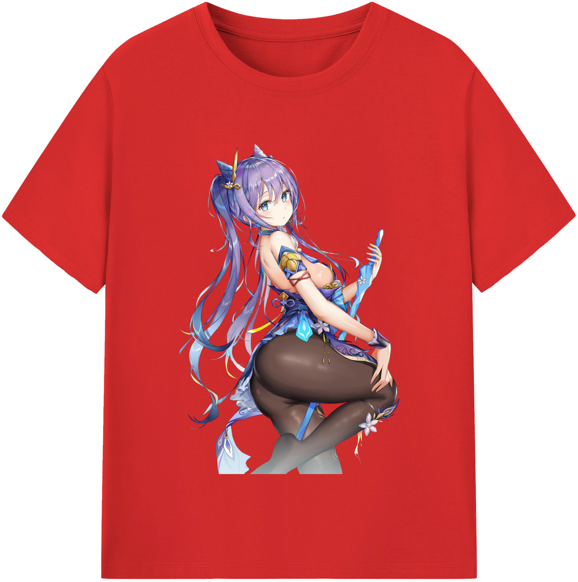 げんし神 刻晴 こくせい genshin Kokusei レディースカジュアルプリントTシャツ（綿100％）