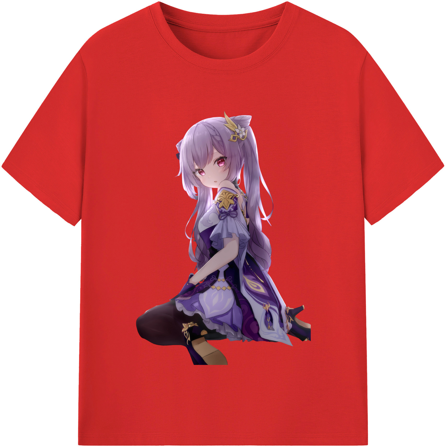 げんし神 刻晴 こくせい genshin Kokusei レディースカジュアルプリントTシャツ（綿100％）
