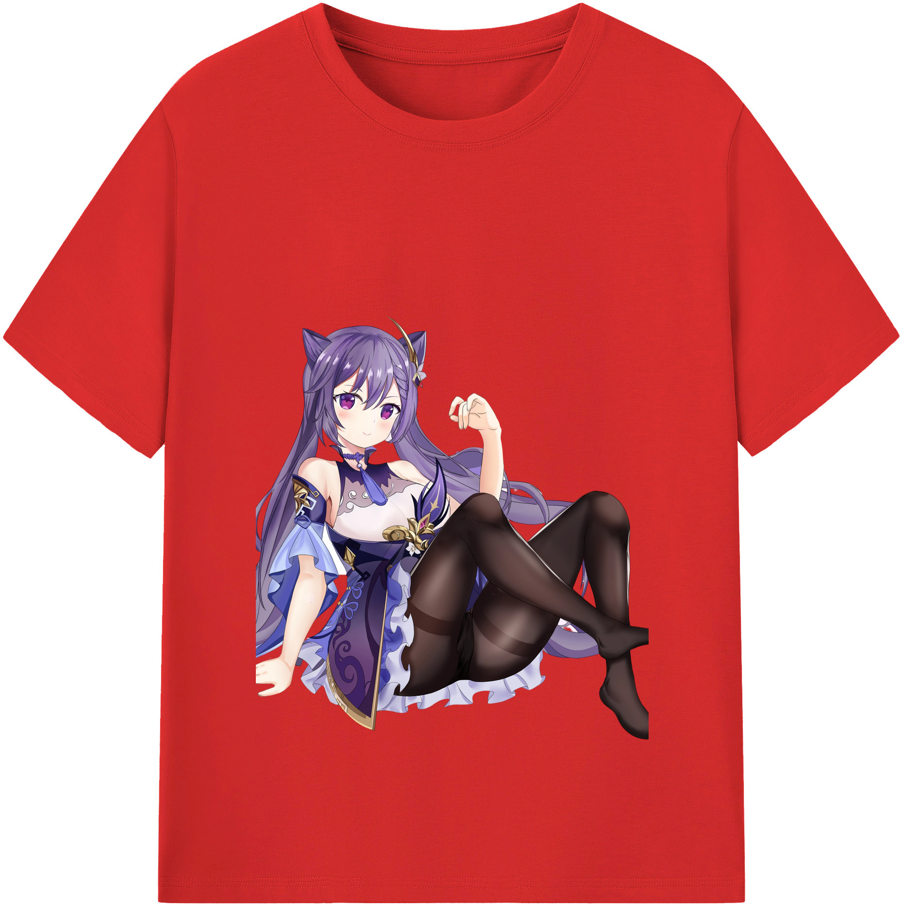 げんし神 刻晴 こくせい genshin Kokusei レディースカジュアルプリントTシャツ（綿100％）